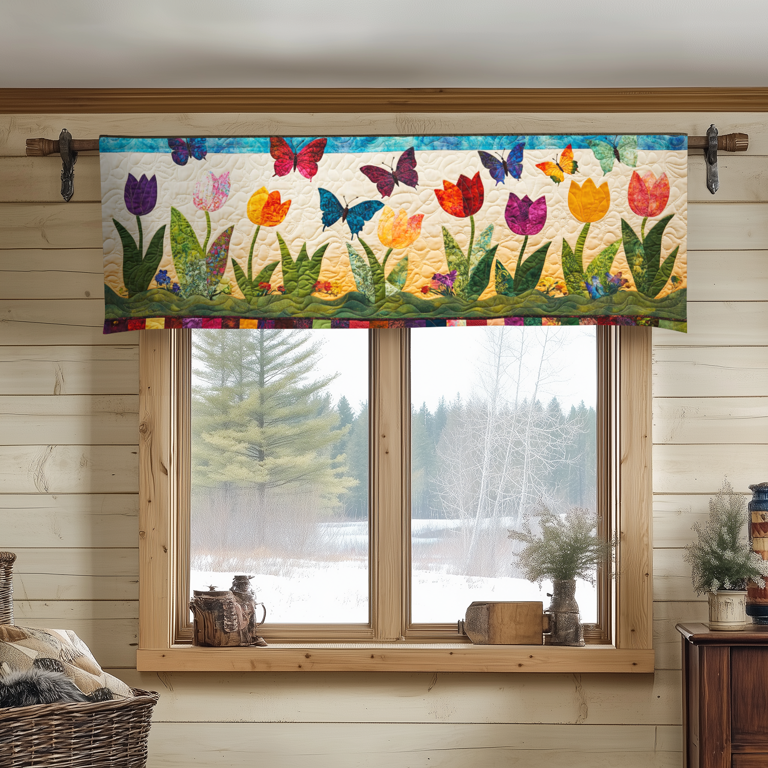 Butterfly Bliss Quilted Valance Door Entrance Decor Gifts With Butterfly Theme