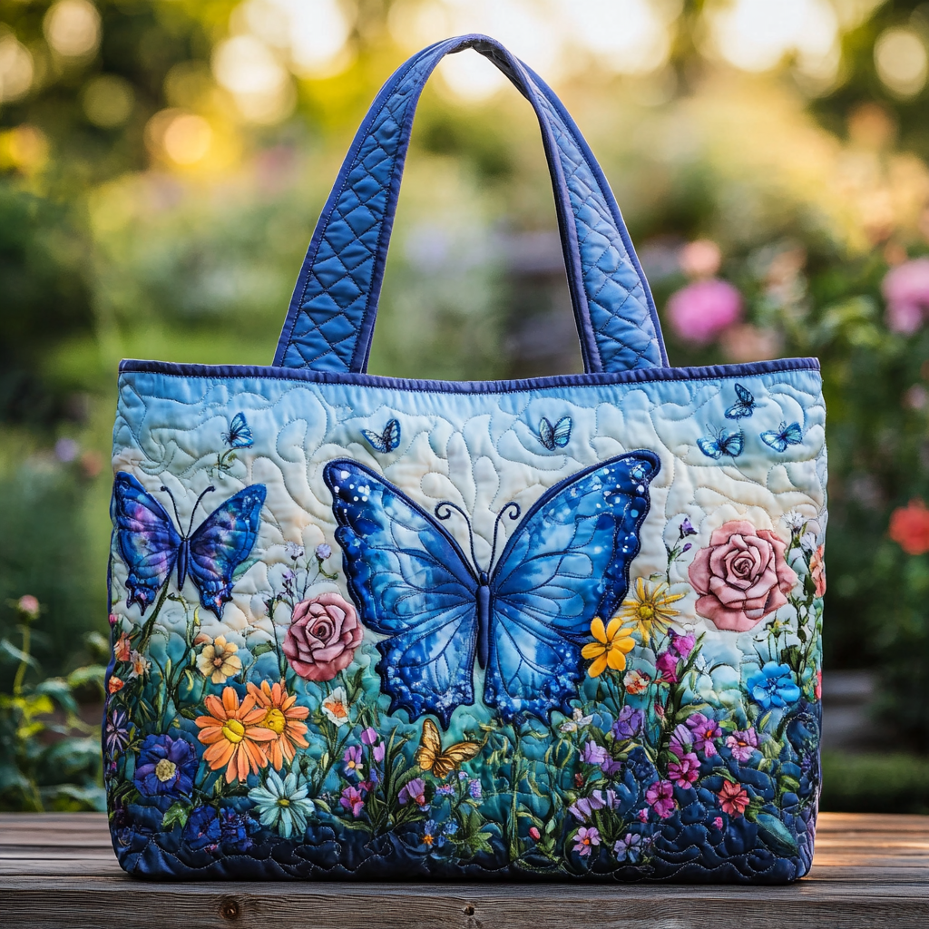 Butterfly Flight Quilted Tote Bag Best Everyday Tote Bag Butterfly Gift Ideas For Her