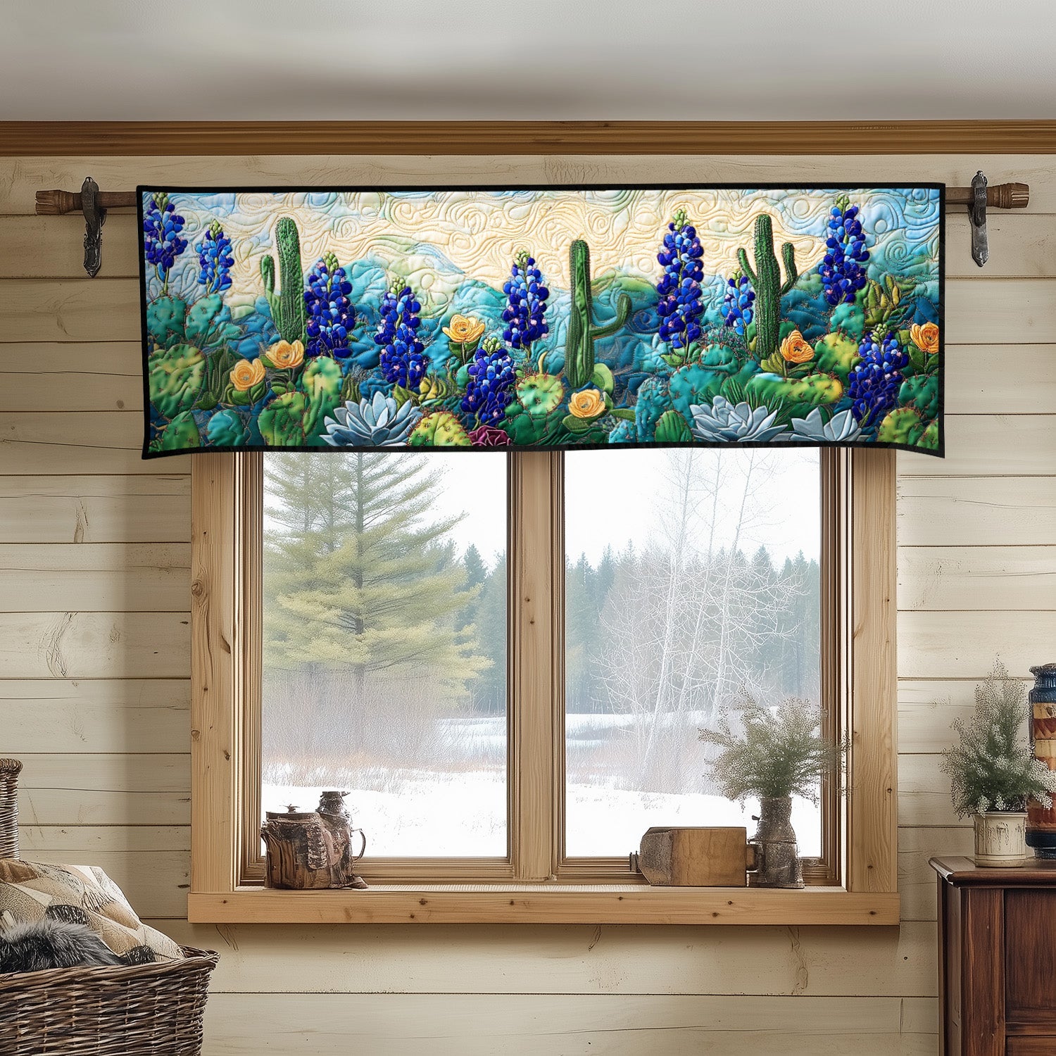 Cactus Blossom Quilted Valance Foyer Christmas Decor Christmas Flower Gifts