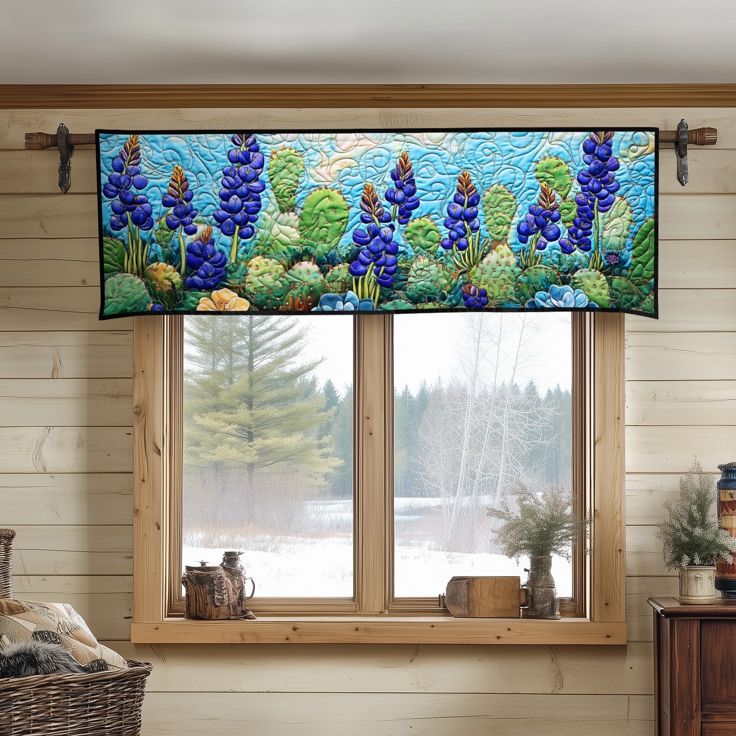 Cactus Garden Quilted Valance Entry Way Ideas Christmas Gifts For Flower Lovers
