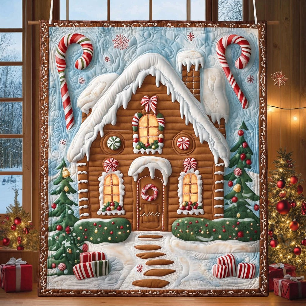 Candy House Quilt Trendy Quilt Blanket for Modern Home Interiors