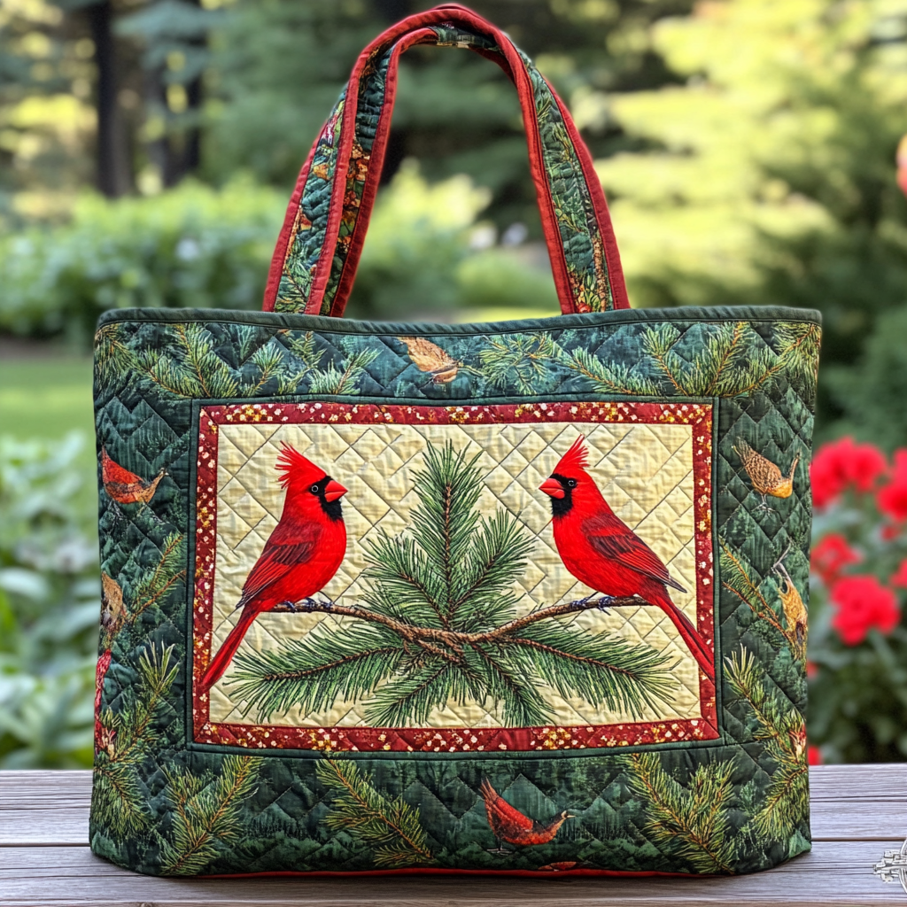Cardinal Blessing Quilted Tote Bag Work Totes For Women Cardinal Christmas Gift Ideas
