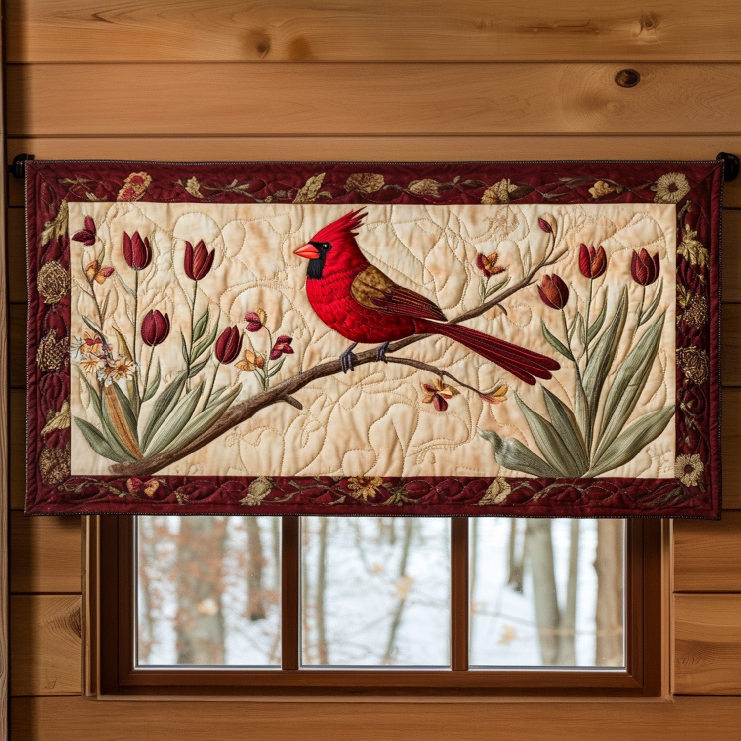 Cardinal Comfort Quilted Valance Front Door Decor Unique Cardinal Gifts