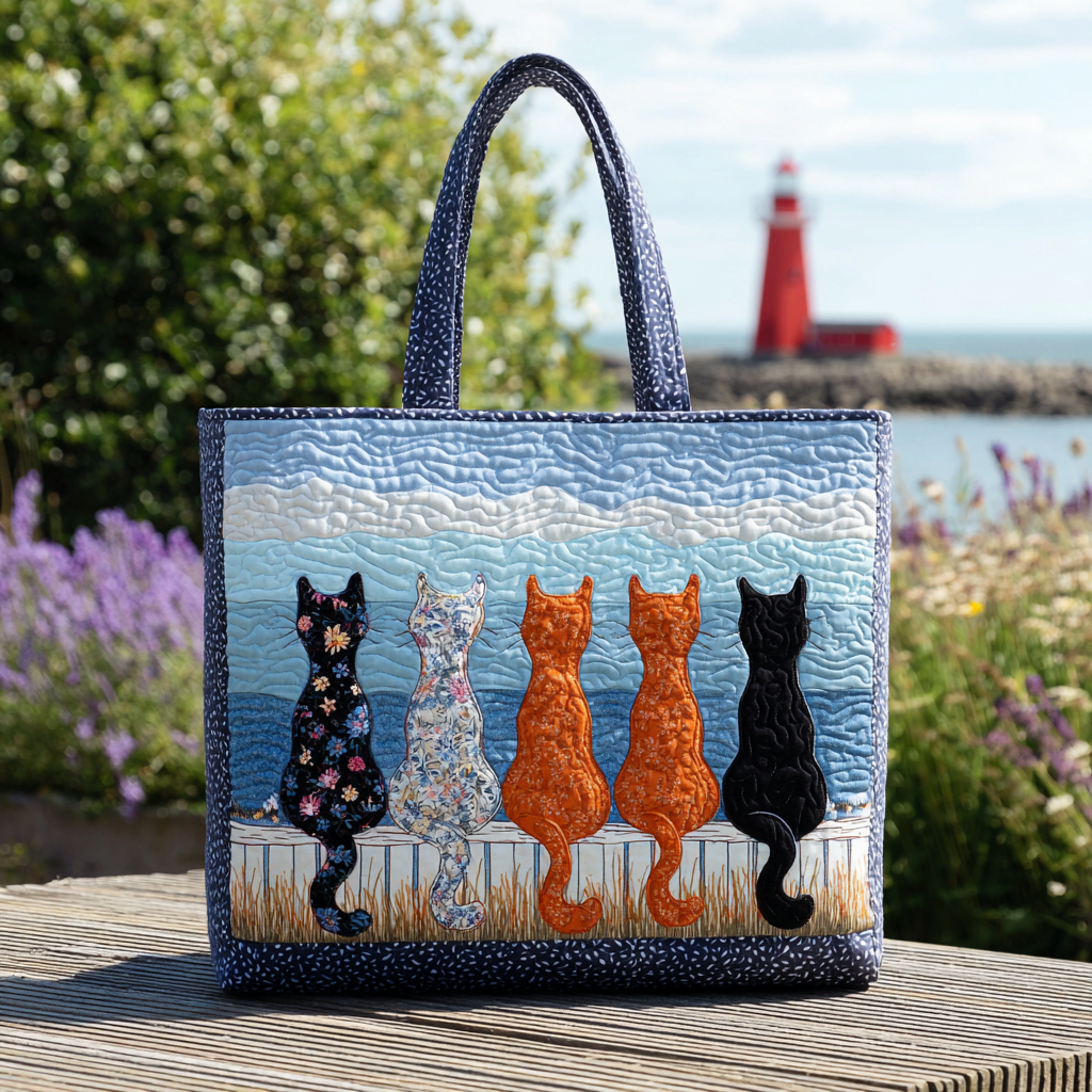 Cat Whisper Quilted Tote Bag Top Tote Bags Gift Ideas For Cat People