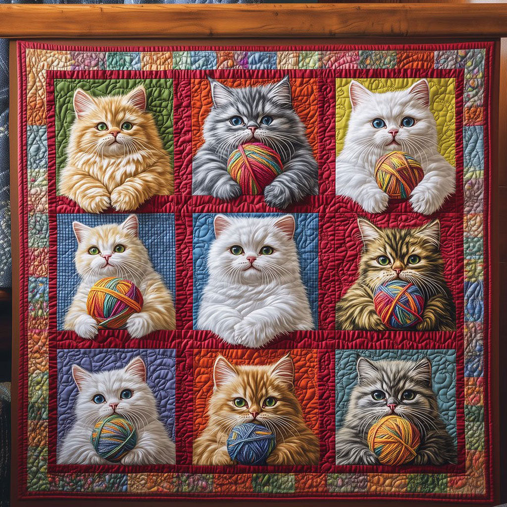 Cats Play With Wool Quilt Trendy Quilt Blanket for Modern Home Interiors