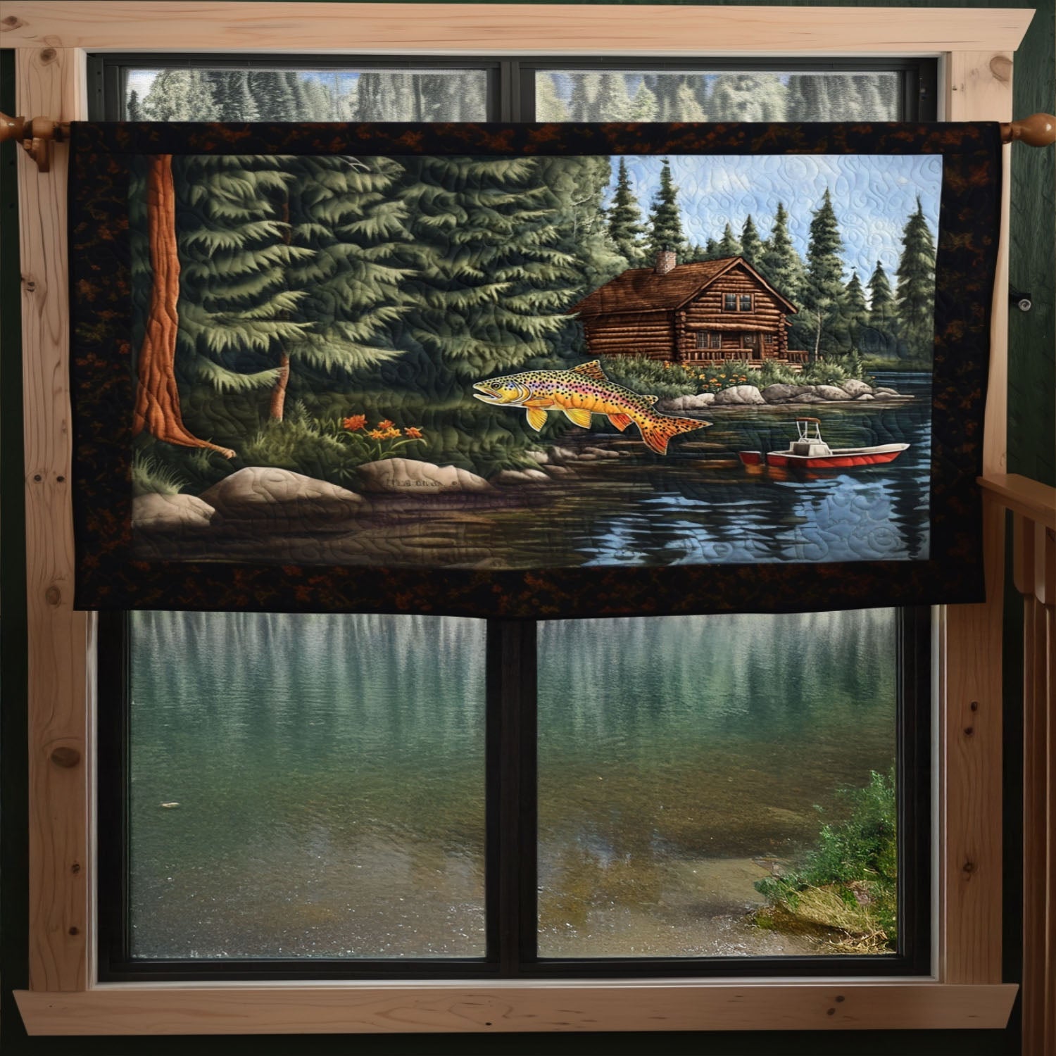 Cedarwood Haven Quilted Valance Foyer Decor Ideas Novelty Fishing Gifts