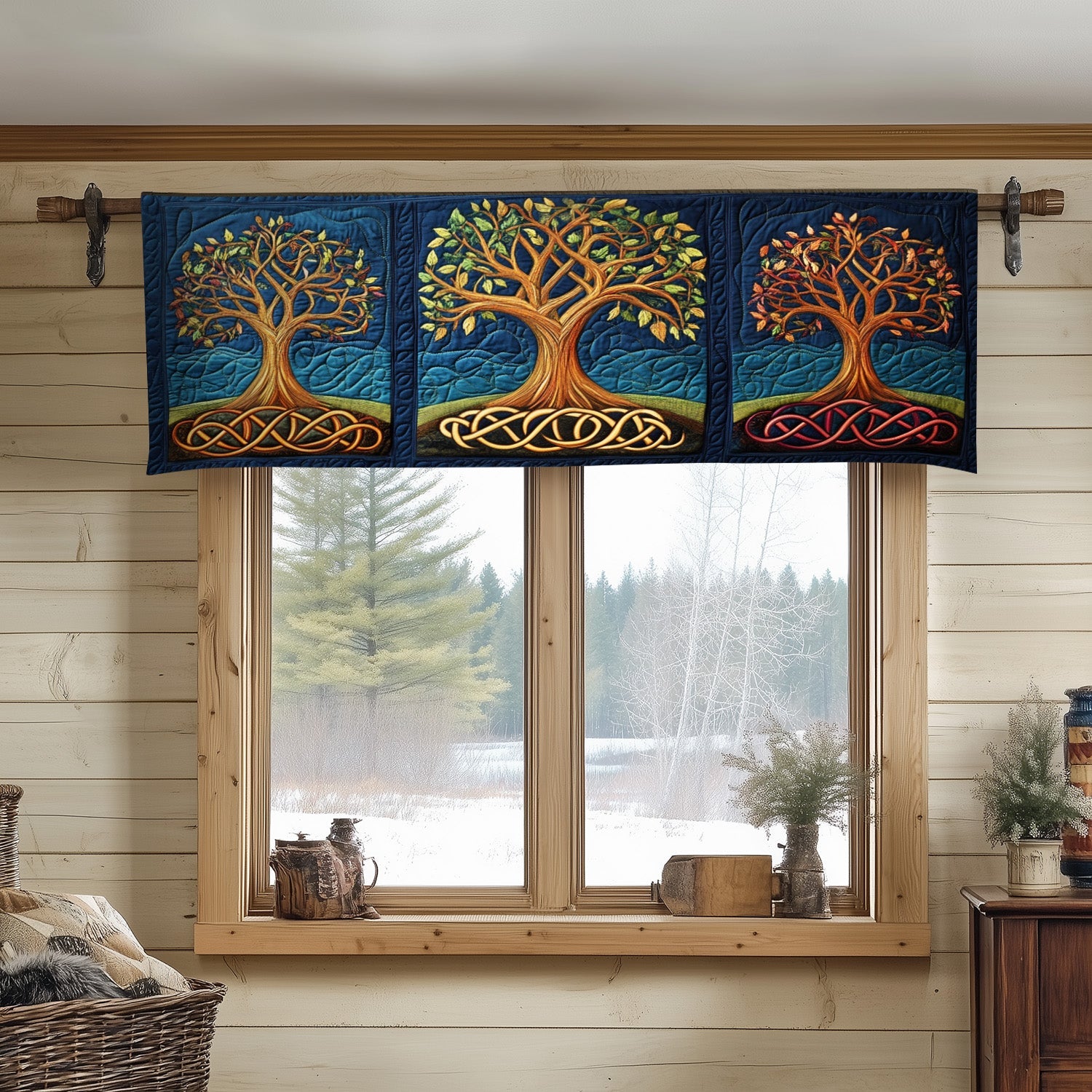 Celestial Branches Quilted Valance Entryway Rug Ideas Tree Of Life Gifts For Him