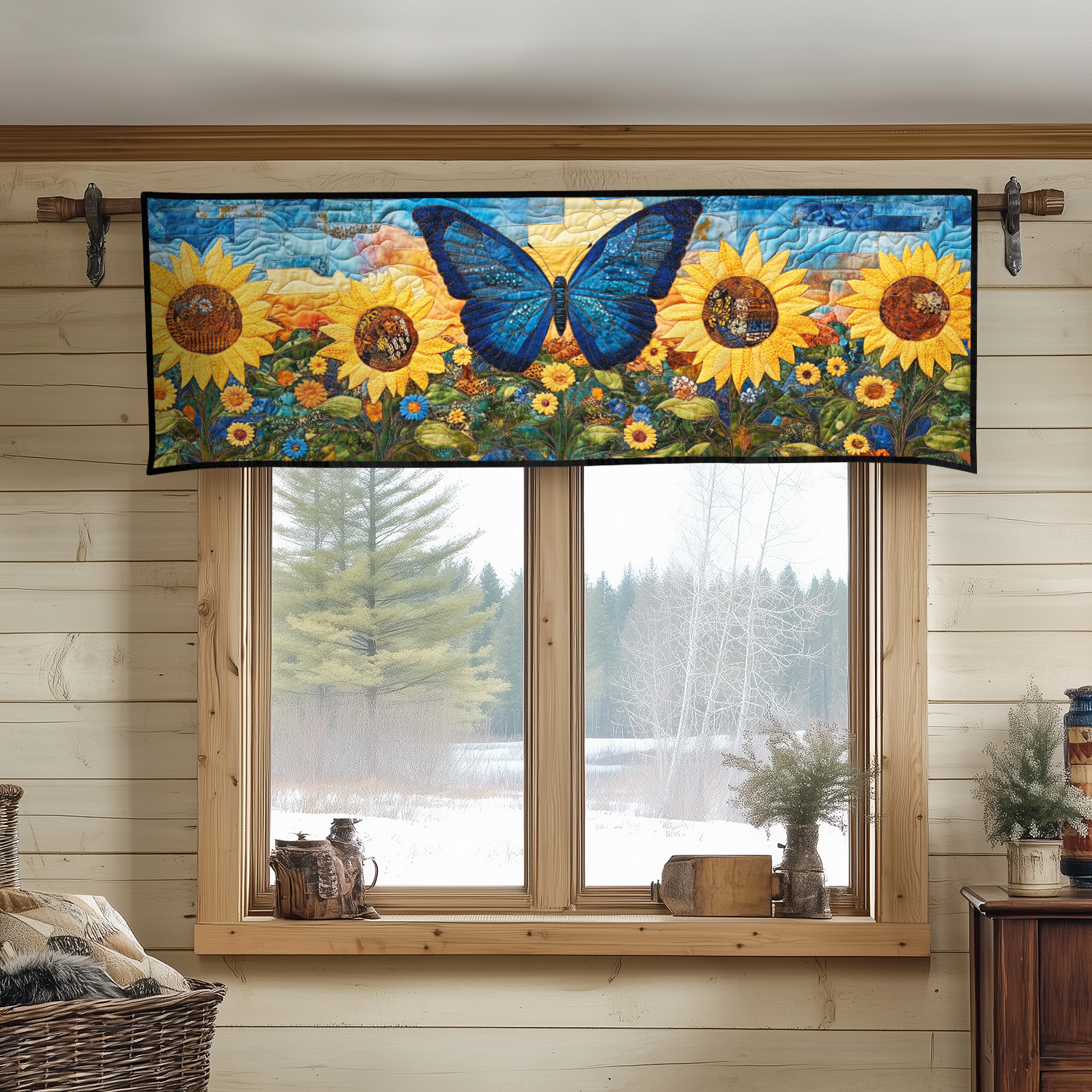 Celestial Flutter Quilted Valance Entry Way Ideas Birthday Gifts With Butterflies