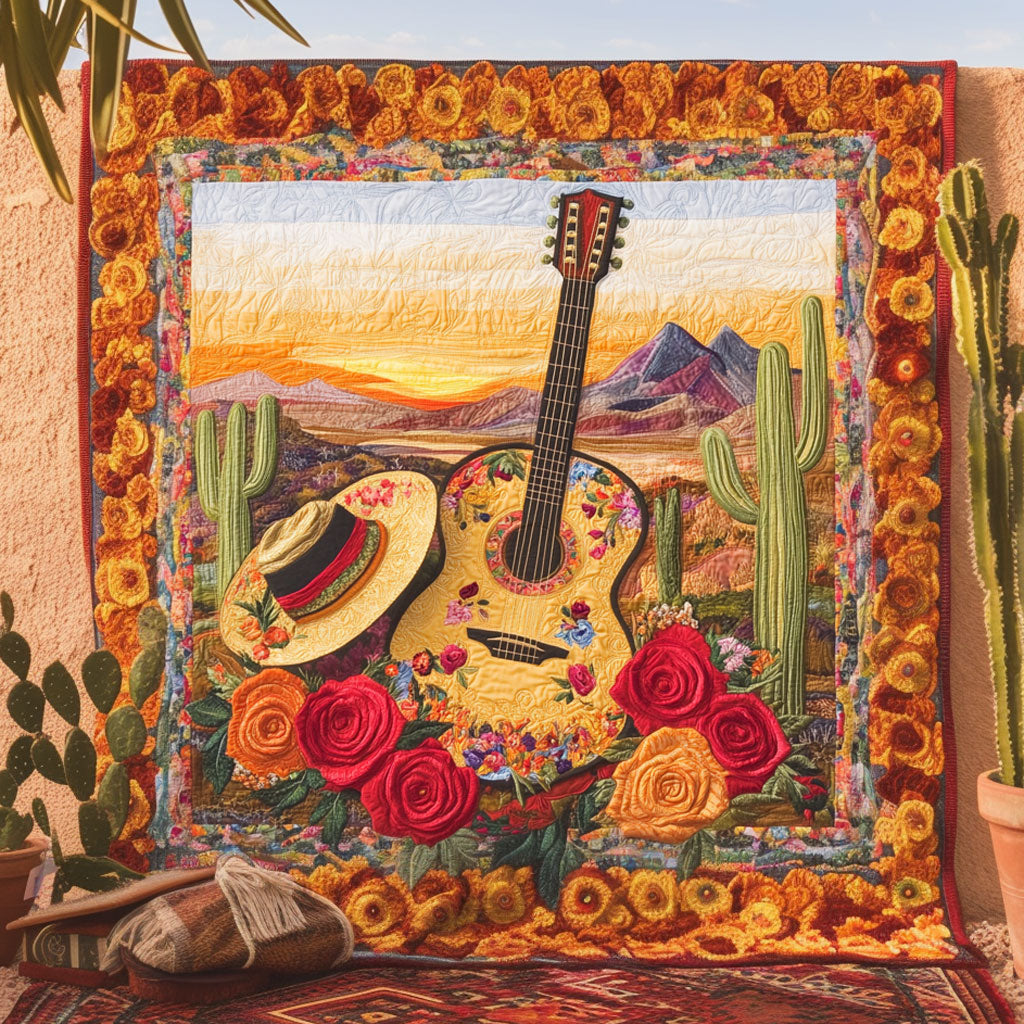Celestial Guitar Quilt Classic Quilt Blanket for Cozy and Warm Nights