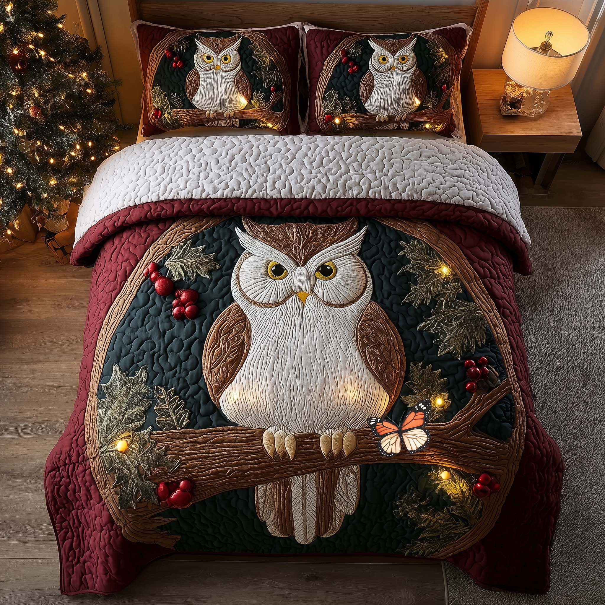 Celestial Owl Quilted Bedding Set Comforter Sets Owl Gifts For Women