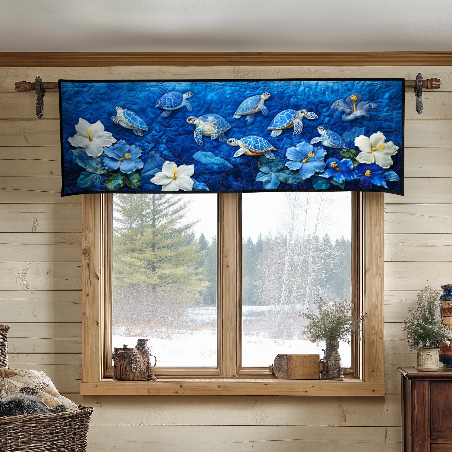 Celestial Waves Quilted Valance Entryway Christmas Decor Ideas Best Gifts For Turtle Lovers