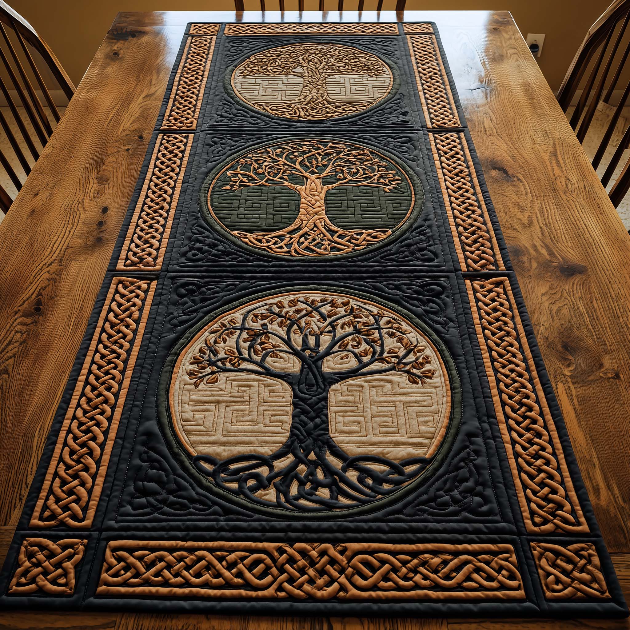 Celtic Tree of Life Quilted Table Runner Unique Table Runner Ideas Tree Of Life Gifts For Mom