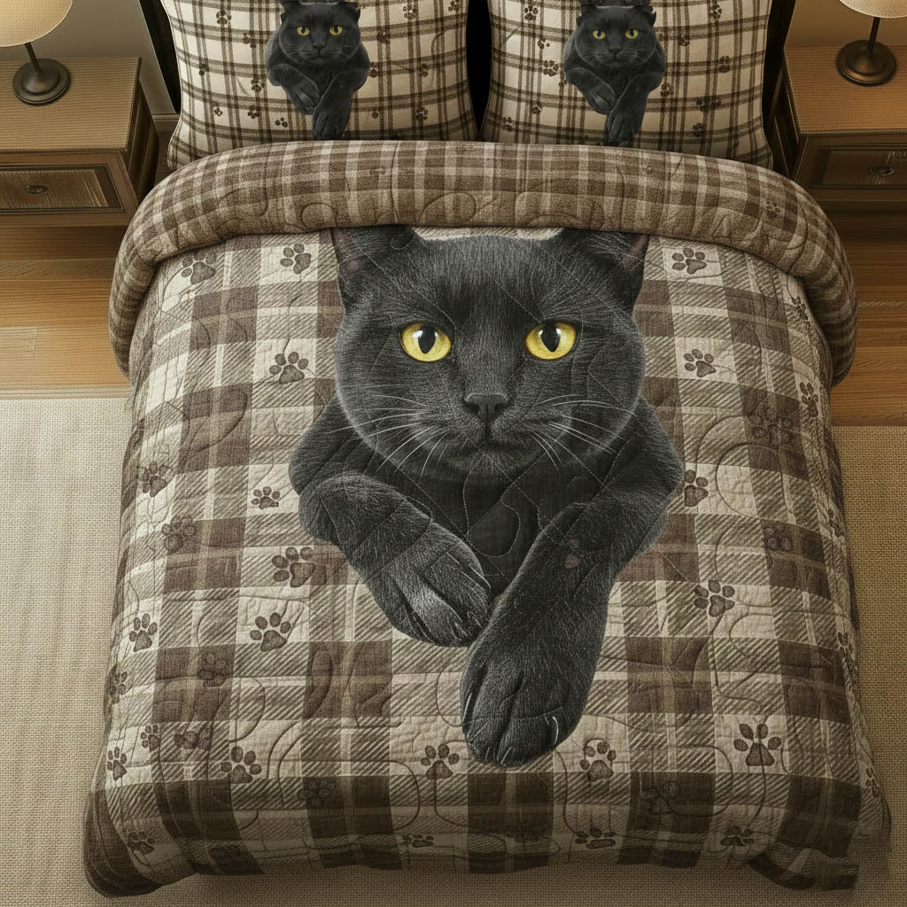 Charming Cat Quilted Bedding Set Best King Bedding Sets Gift Ideas For Cat Owners