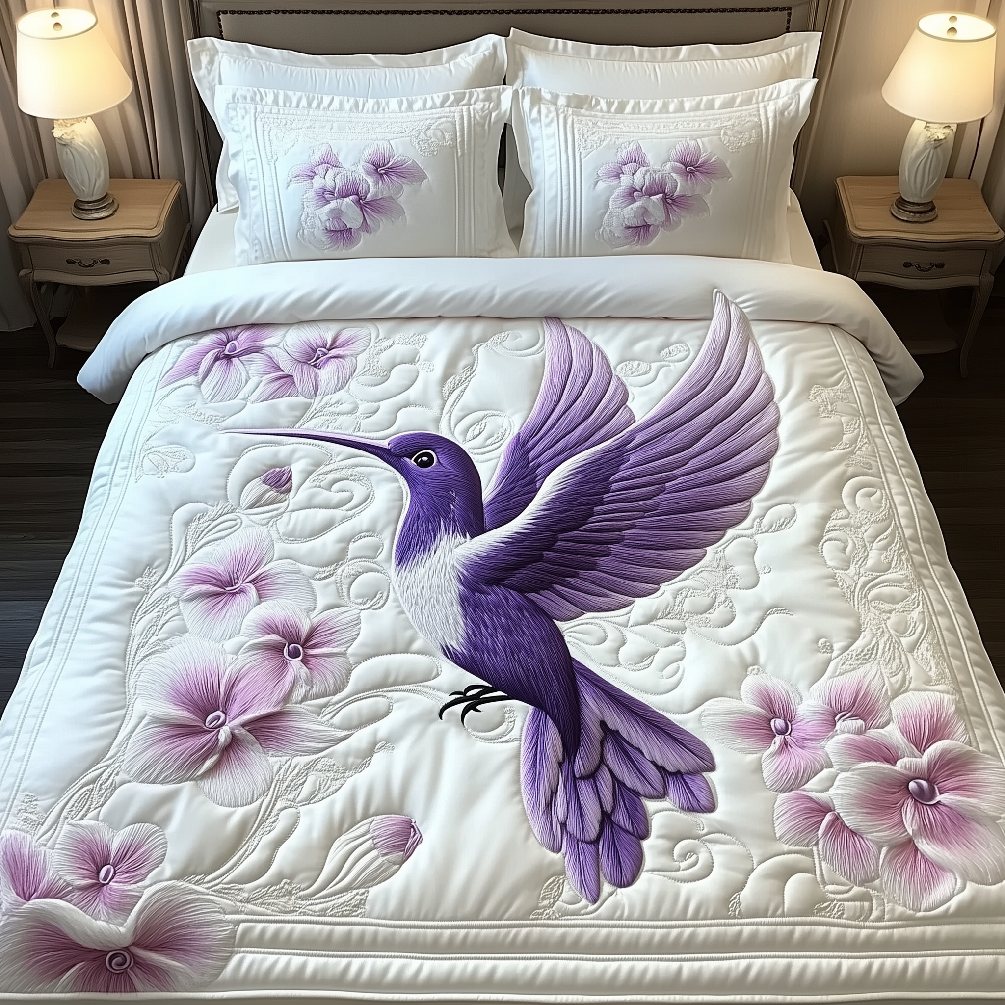 Charming Hummingbird Quilted Bedding Set Christmas Decoration Ideas Room Hummingbird Gifts For Mom Mother's Day