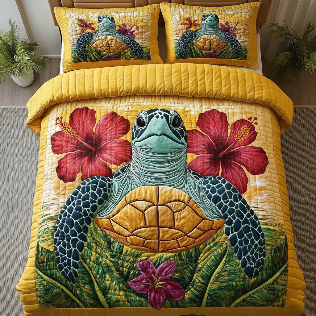 Charming Turtle Quilted Bedding Set Best Bedding Sets Sea Turtle Merchandise