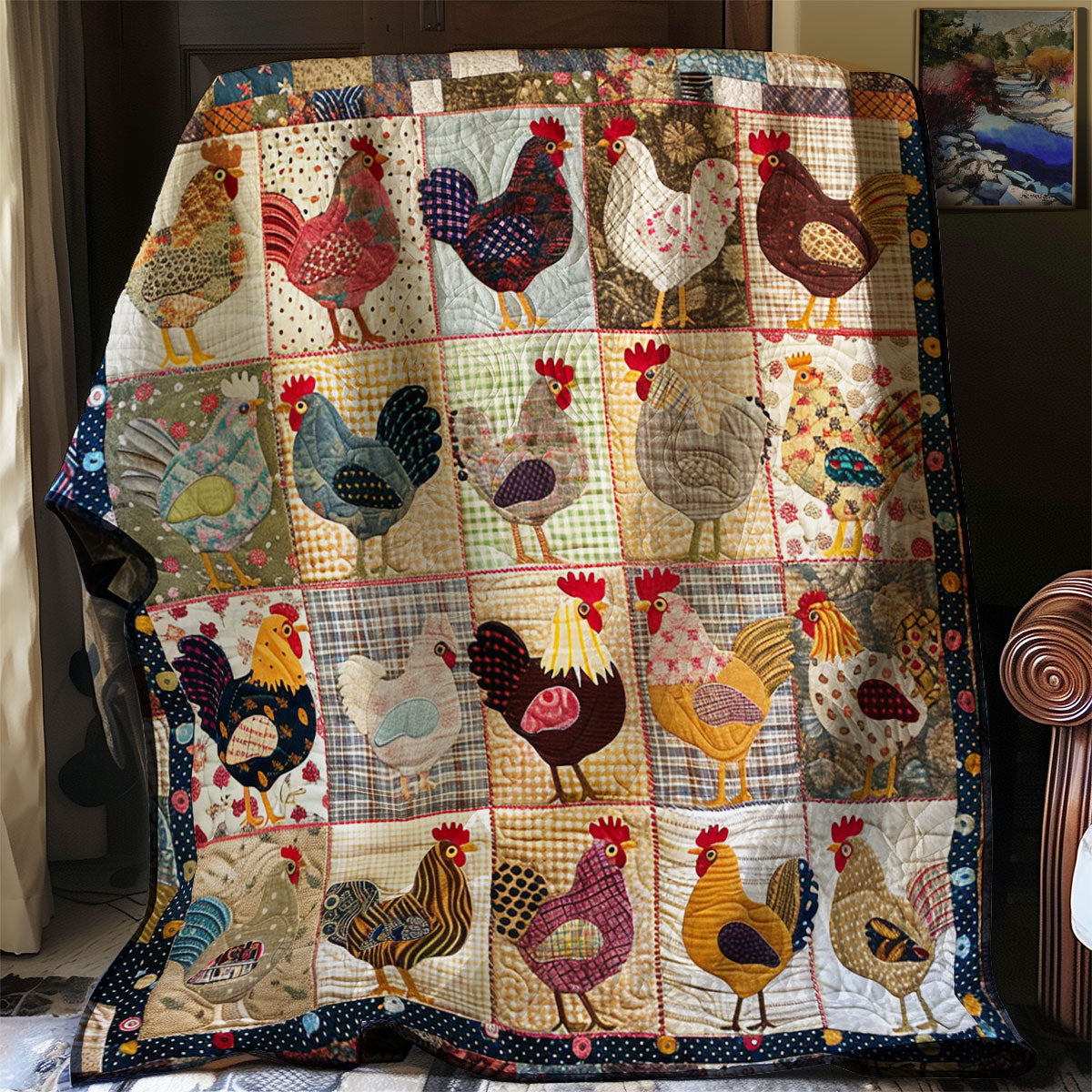 Chicken Quilt Soft Quilt Blanket Gift for Comfortable Nights
