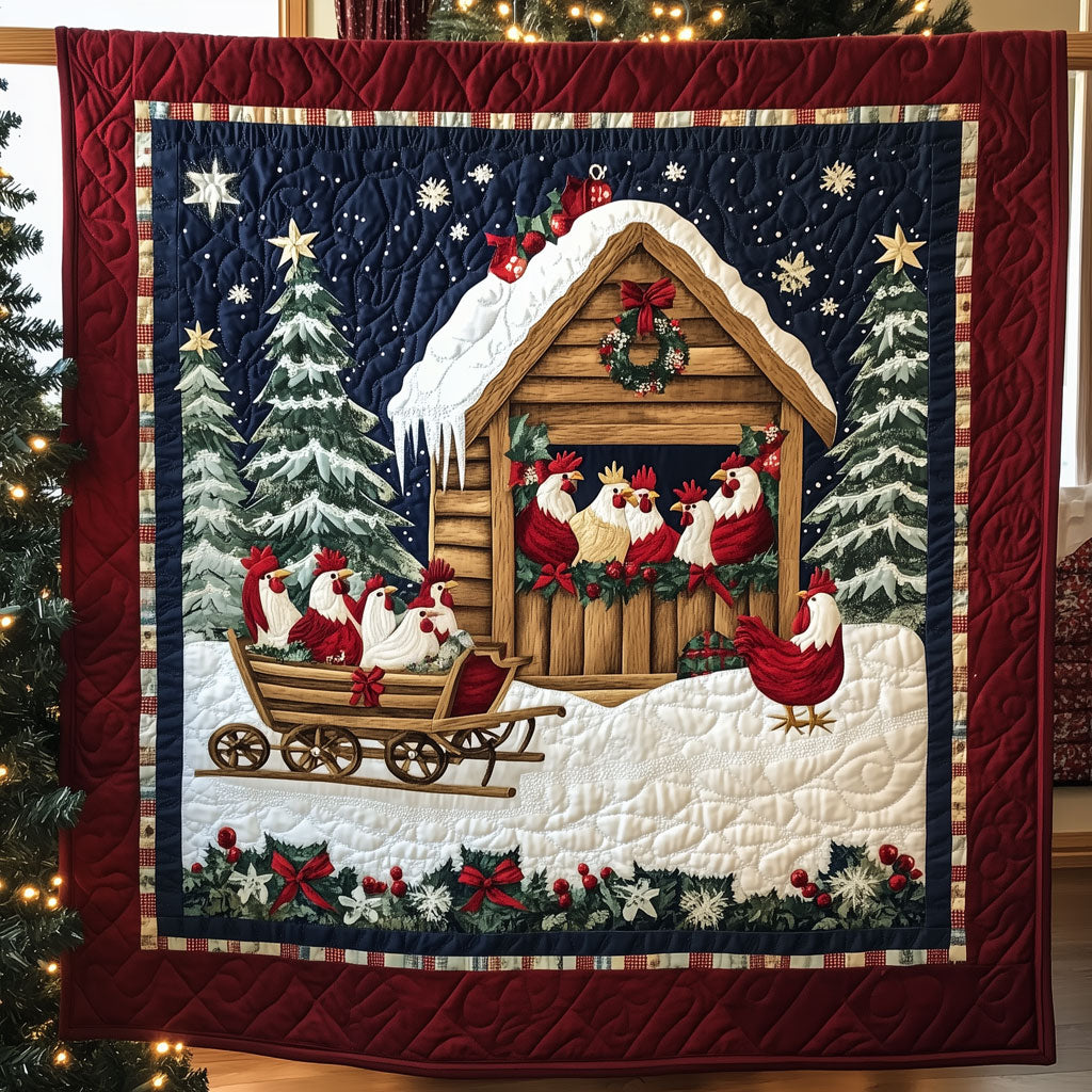 Chicken Sleigh Ride Quilt Elegant Quilt Blanket for Relaxing Evenings