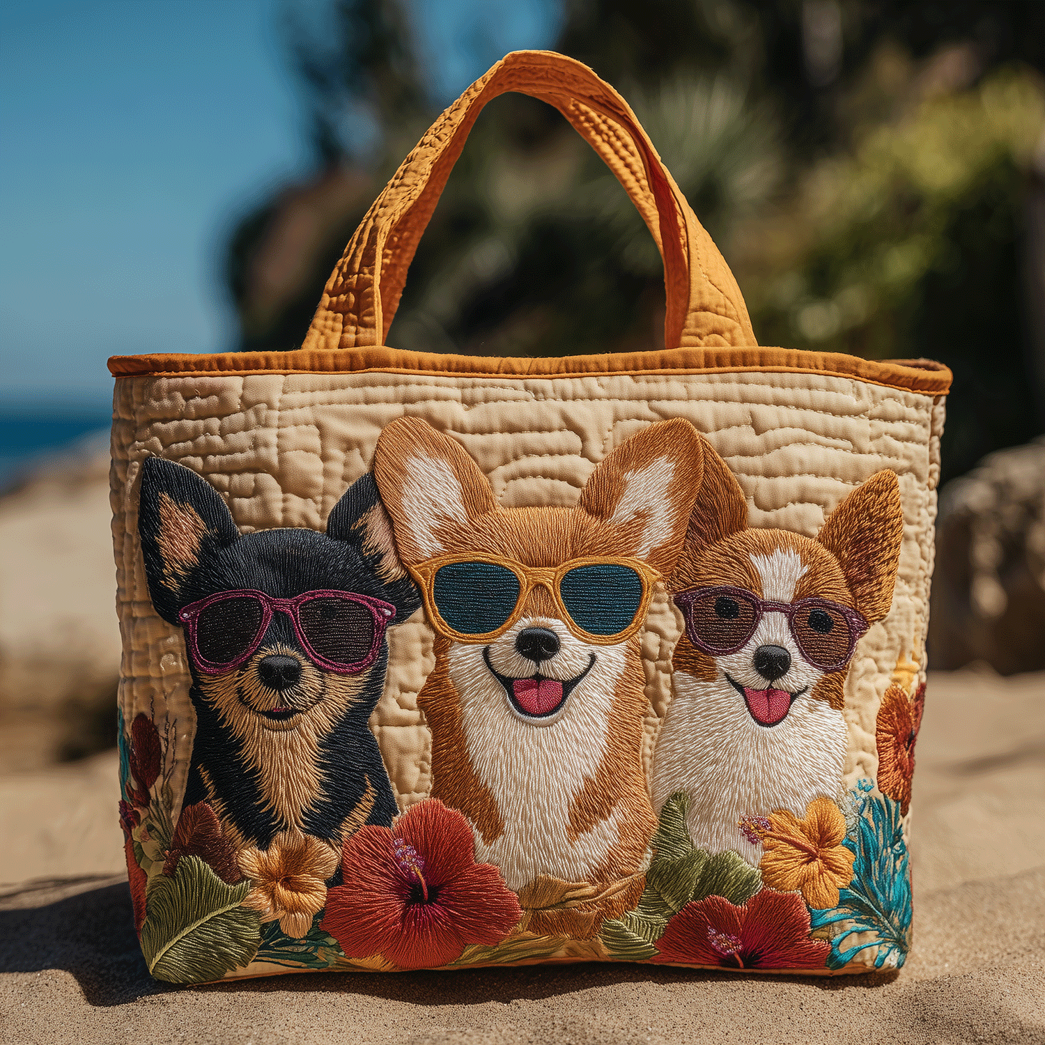 Chihuahua Cool Club Quilted Tote Bag Shoulder Bags For Women Chihuahua Gifts Dog Lovers