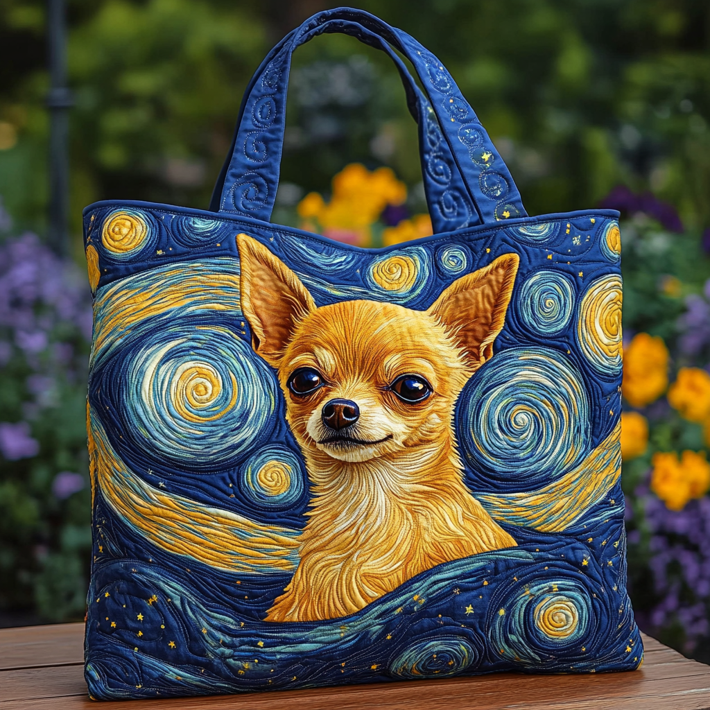 Chihuahua Dream Quilted Tote Bag Most Popular Shoulder Bags Chihuahua Mom Gifts