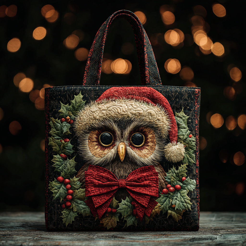 Christmas Barn Owl Quilted Tote Bag Great Tote Bags Owl Gifts For Her