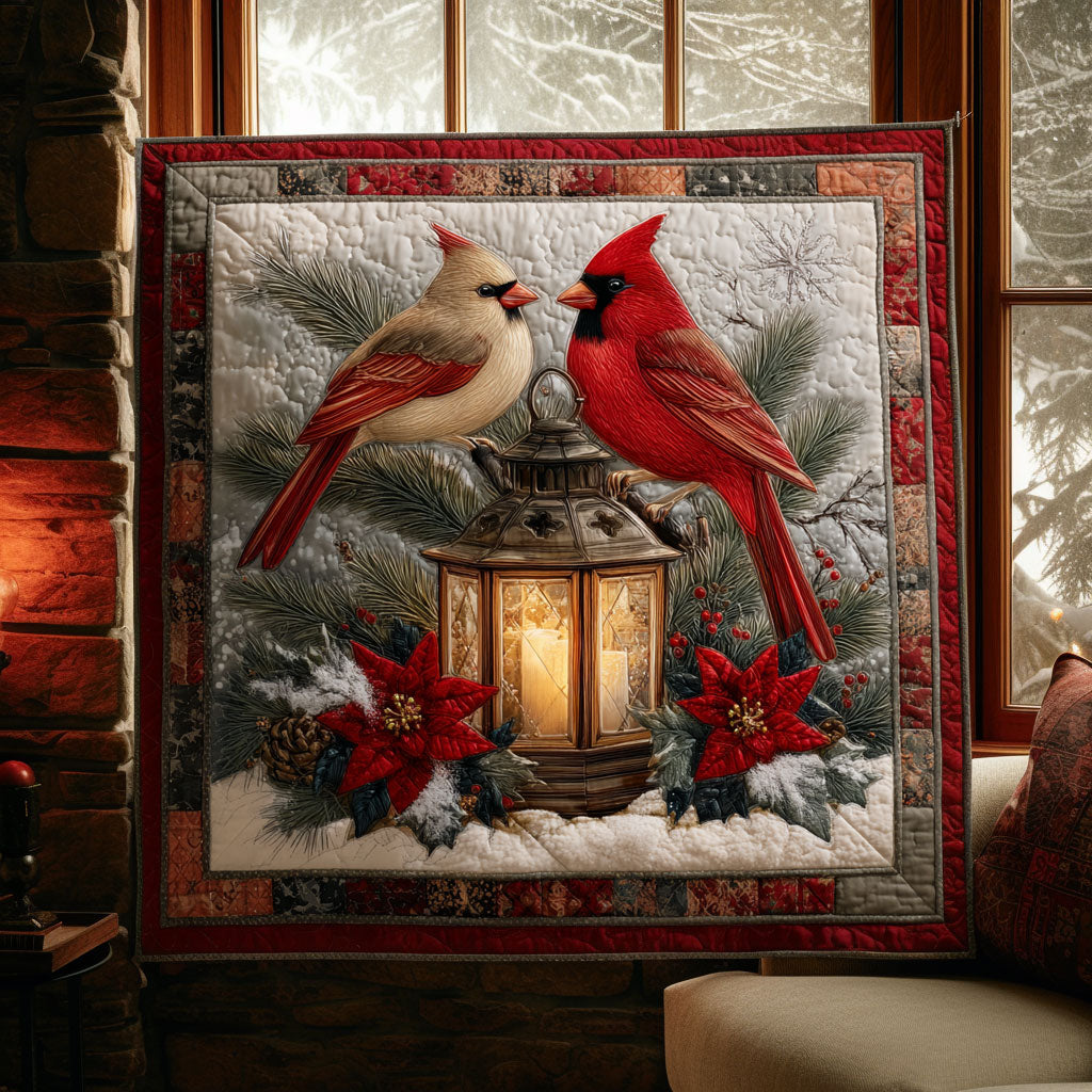 Christmas Cardinal Quilt Classic Quilt Blanket for Cozy and Warm Nights
