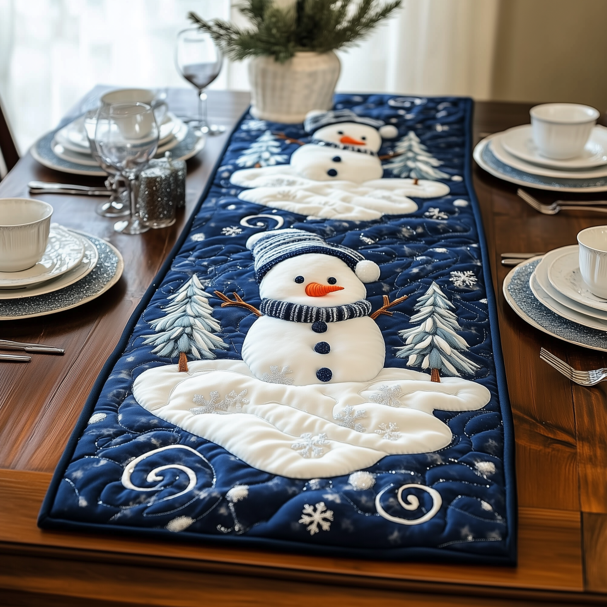 Christmas Snowmen Quilted Table Runner Best Christmas Dinner Table Decorations Gifts To Get Your Mother In Law For Christmas