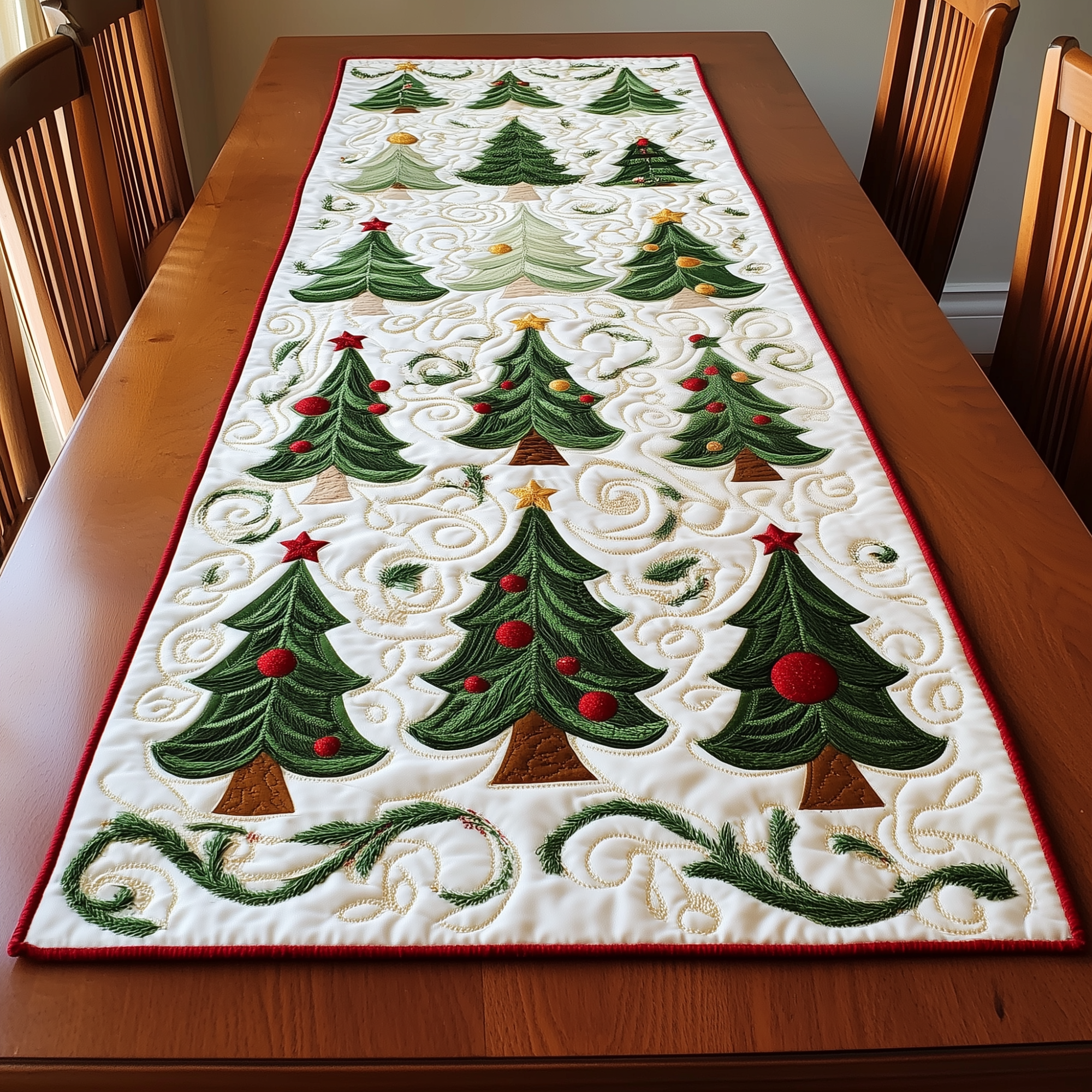 Christmas Tree Quilted Table Runner Dinner Table Decorations Christmas Suggestions For Family Christmas Gifts