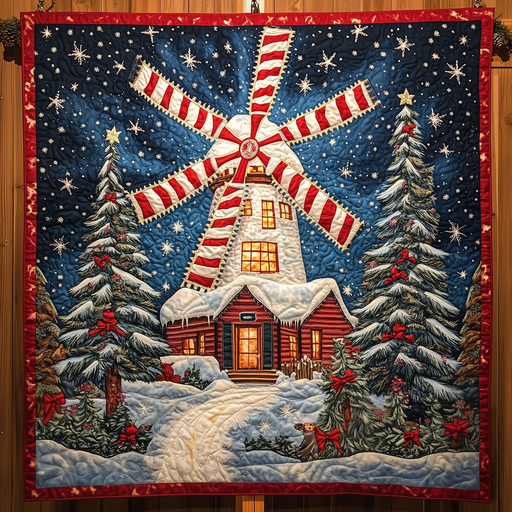Christmas Windmill Quilt Elegant Quilt Blanket Gift for Housewarming