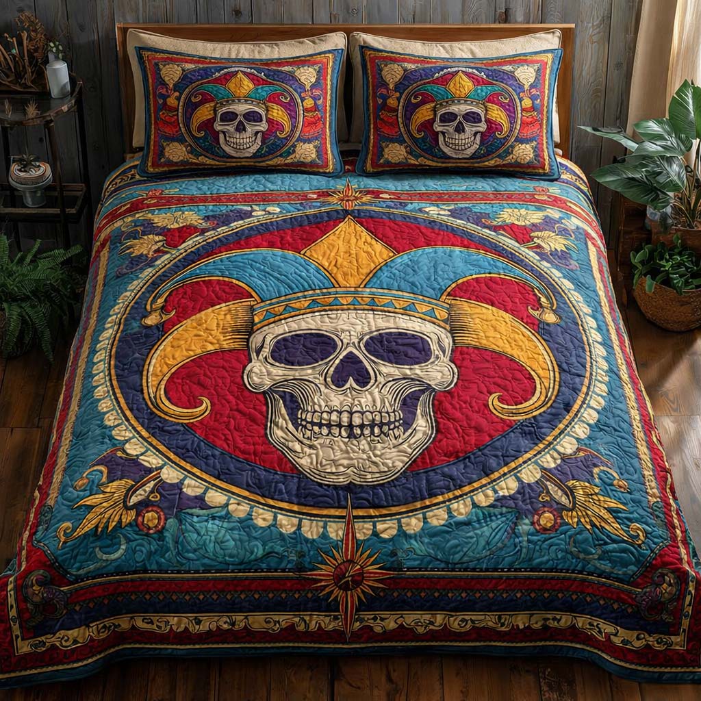 Circus Soul Quilted Bedding Set Best Bedsheets Themed Skull Gifts For Him Her