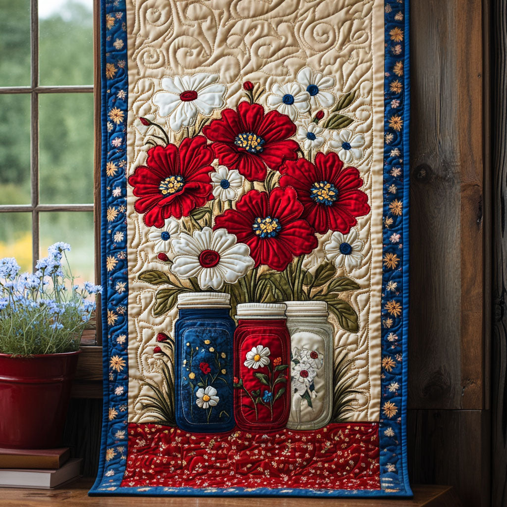 Colonial Heritage Quilted Table Runner Holiday Dining Table Decor Patriotic Christmas Gifts