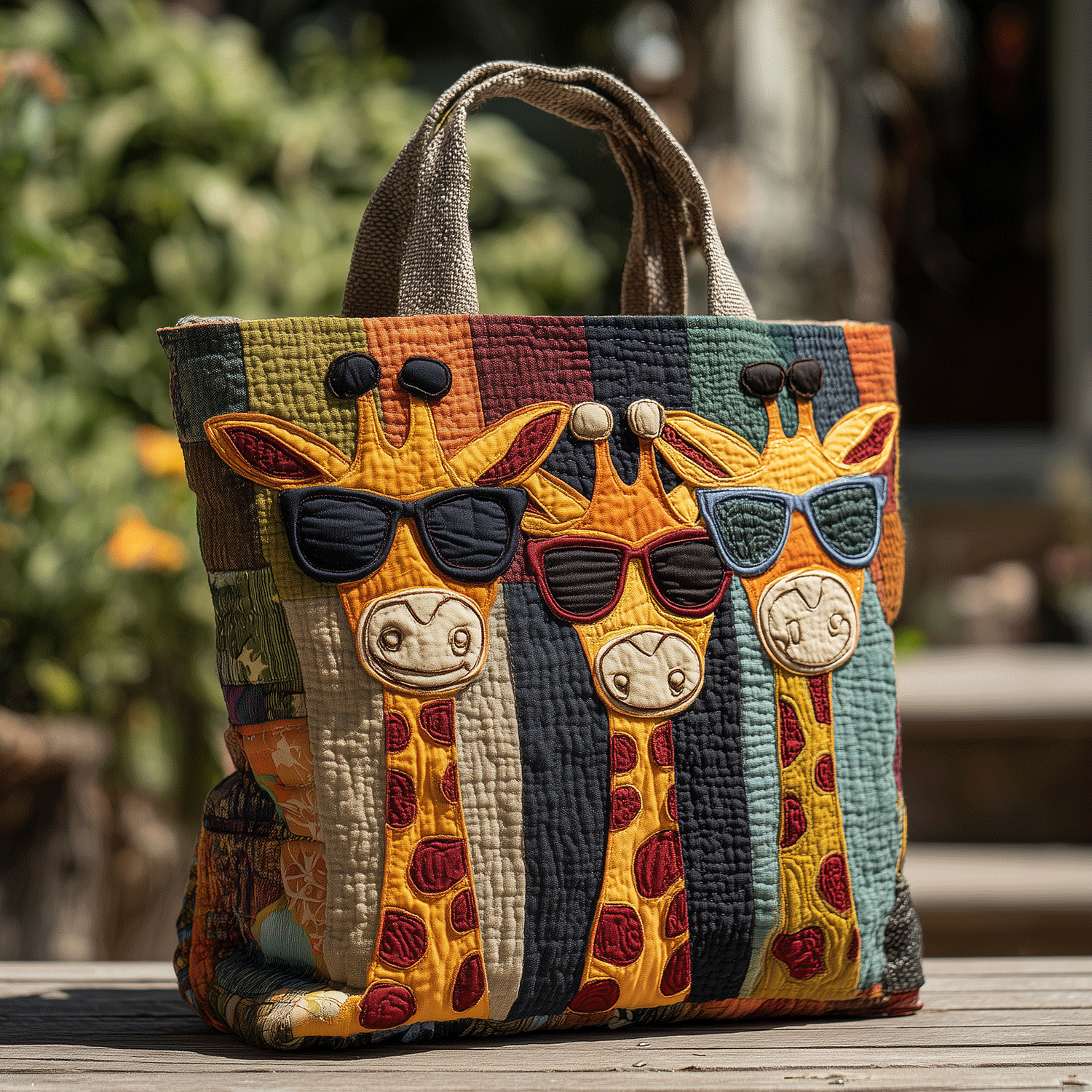 Cool Giraffe Quilted Tote Bag Shoulder Handbag Mother's Day