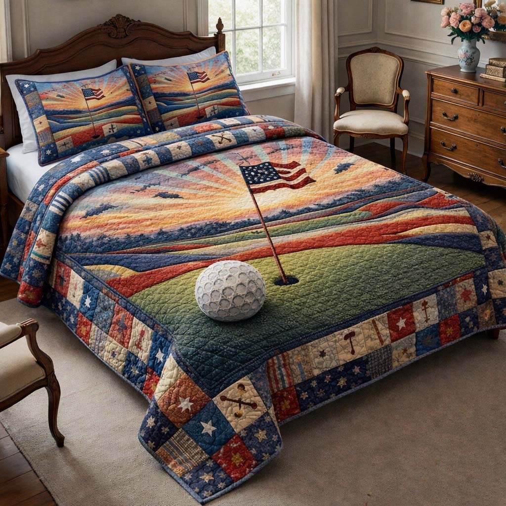 Country Club Quilted Bedding Set Great Sheet Sets Mens Gifts Golf