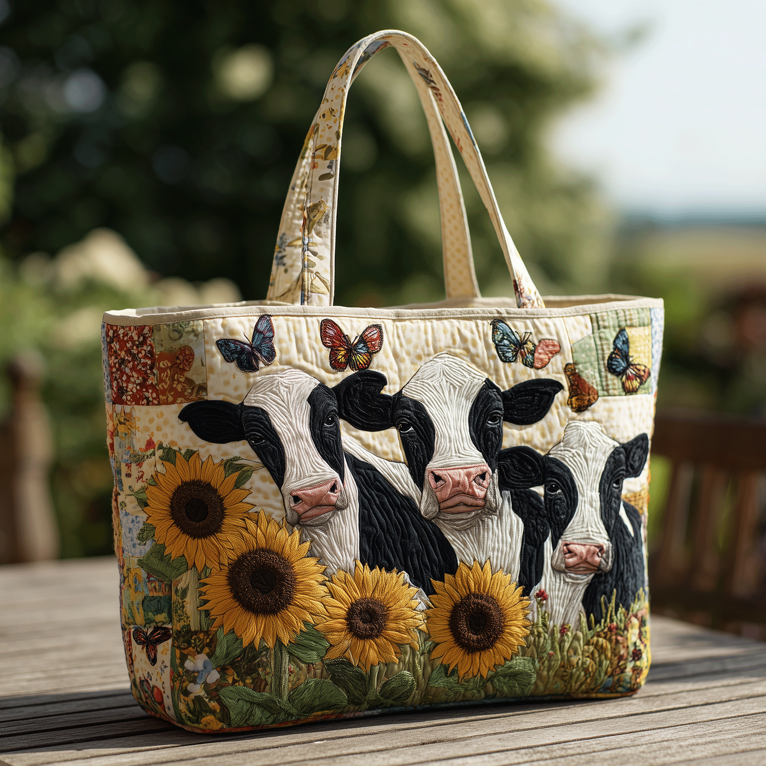 Country Cow Quilted Tote Bag Best Shoulder Bags For Everyday Gifts For Cow Lovers