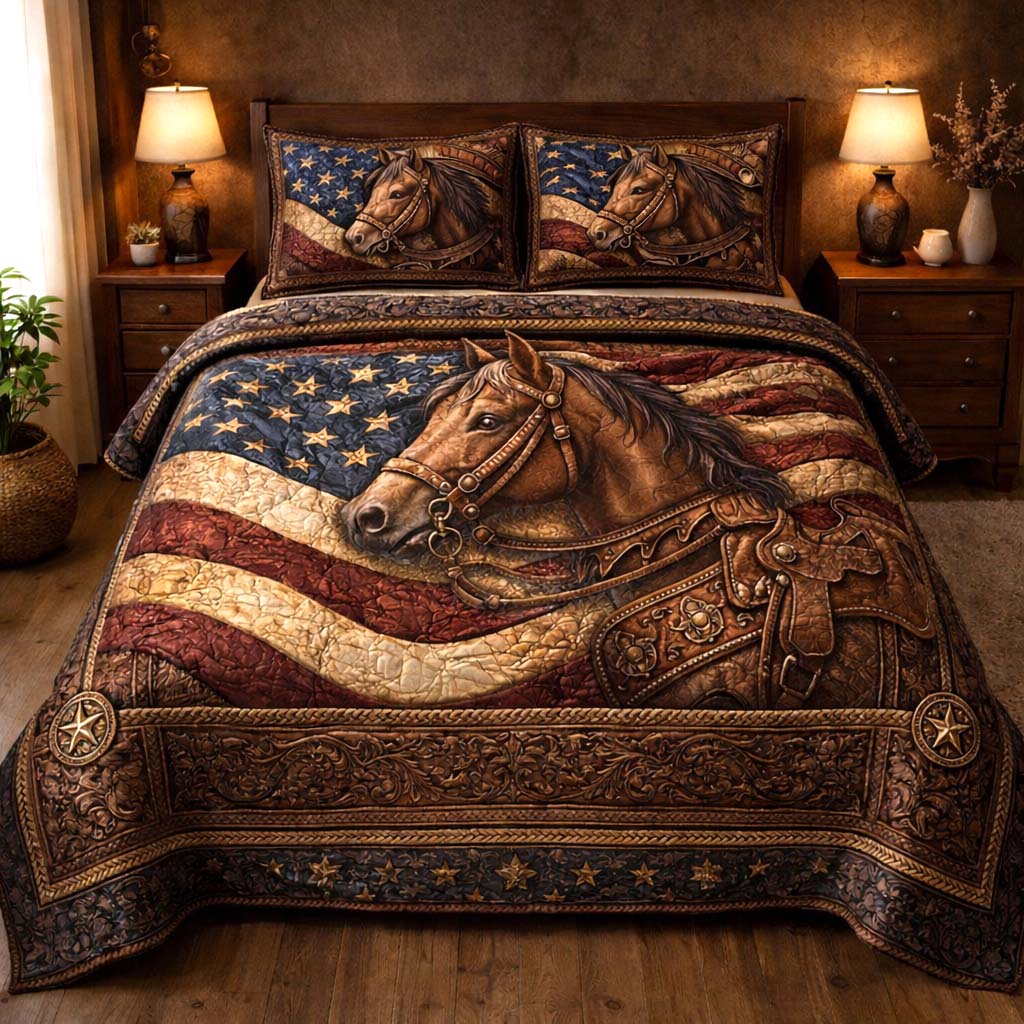Country Horse Quilted Bedding Set Unique Sheet Sets Gift Ideas For A Horse Loving Woman