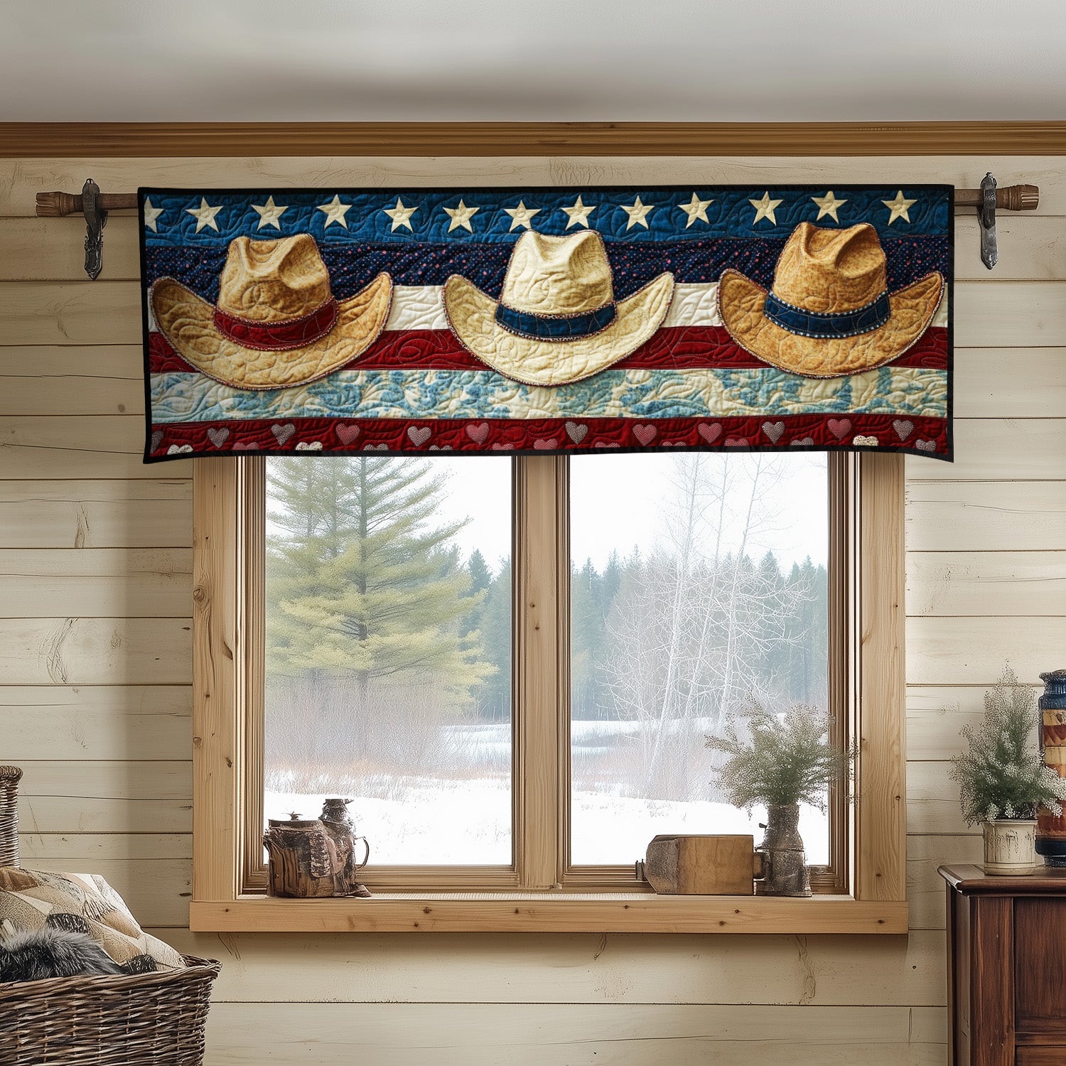 Cowboy Colors Quilted Valance Door Entrance Decor Cowboy Christmas Gifts