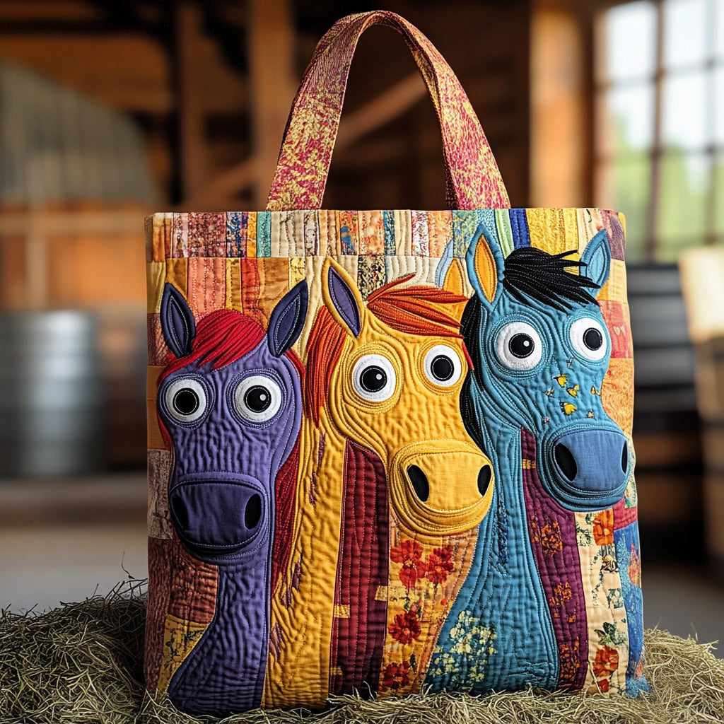 Cowpoke Cool Quilted Tote Bag Everyday Tote Bag Gifts For People Who Like Horses
