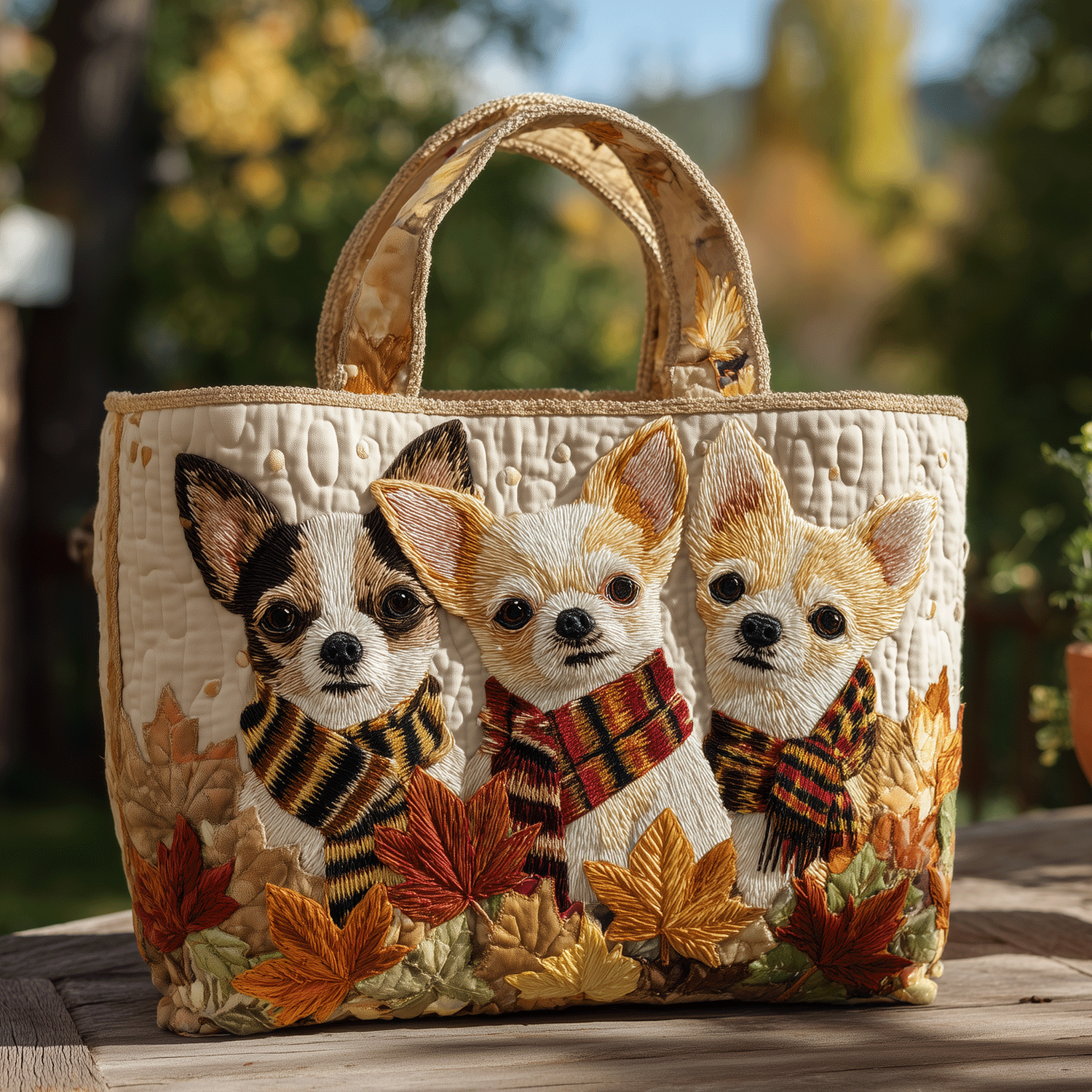 Cozy Chihuahua Quilted Tote Bag Best Shoulder Bags Best Chihuahua Gifts
