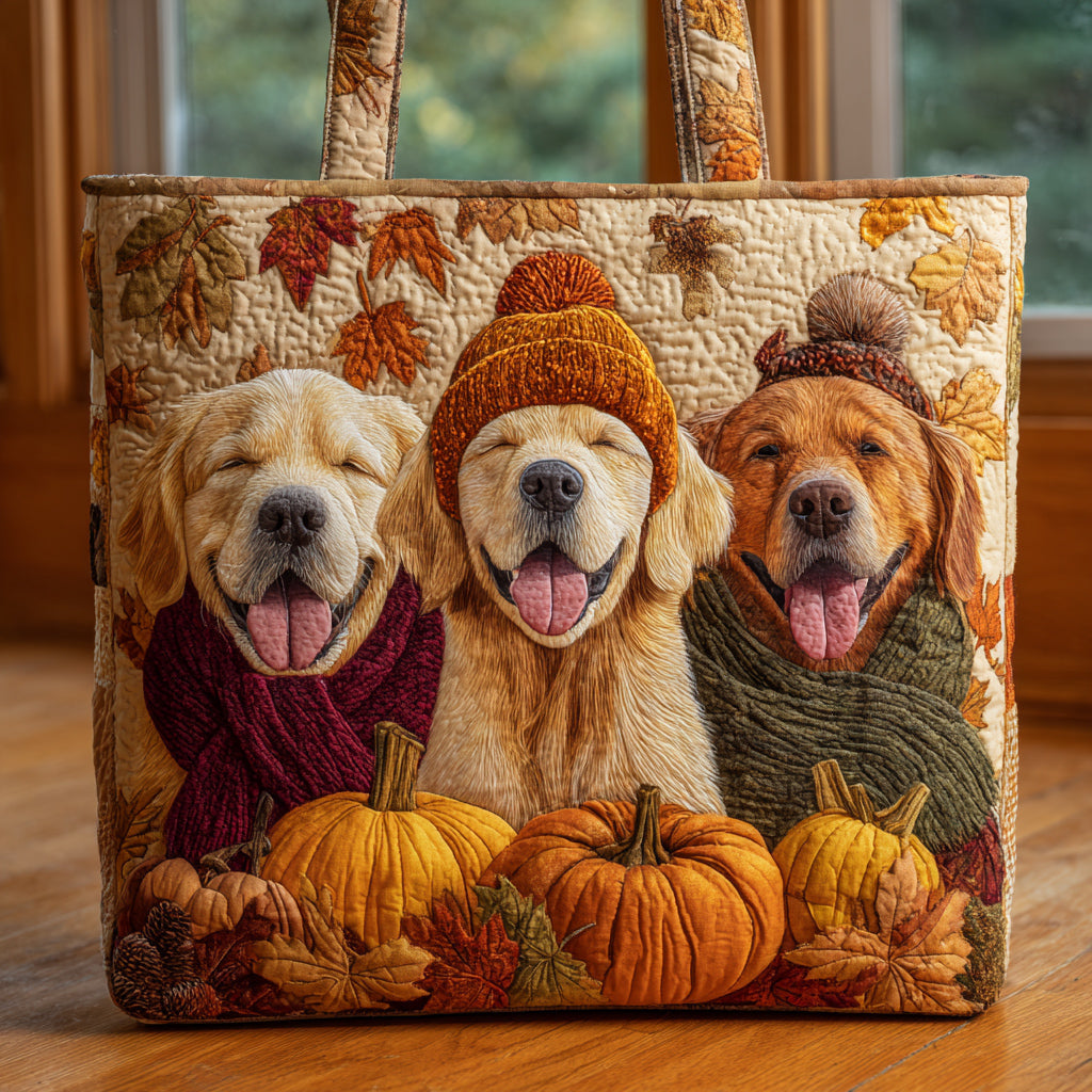 Cozy Golden Retriever Quilted Tote Bag Perfect Tote Bag Mother's Day Gifts For Wife