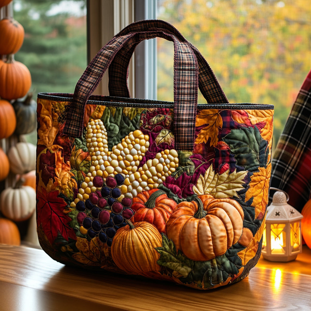 Cozy Harvest Quilted Tote Bag Cute Tote Bags Small Fall Gift Ideas