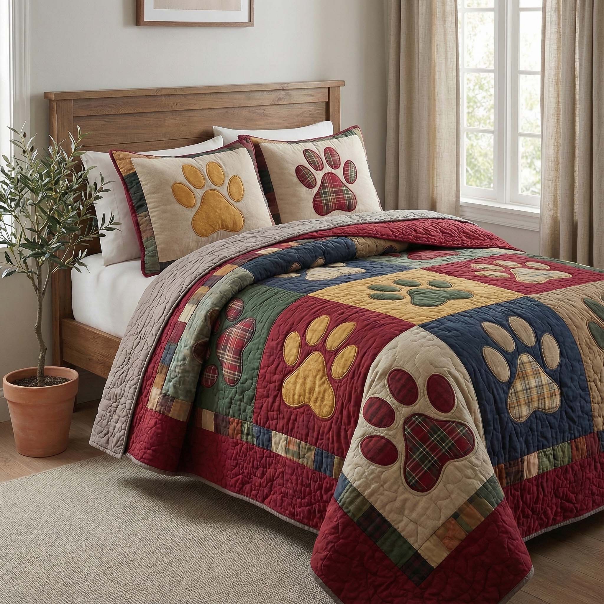 Cozy Patches Quilted Bedding Set Bedroom Furniture Ideas Mothers Day Presents