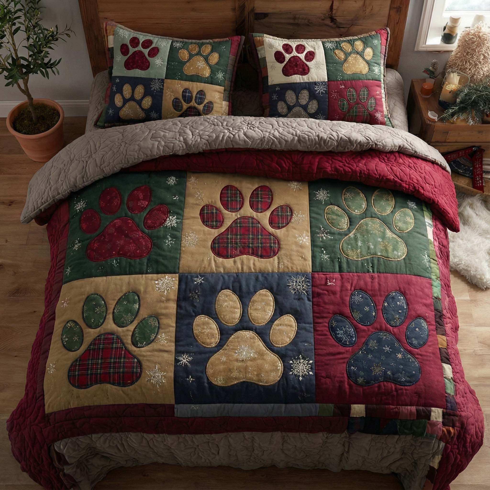 Cozy Paws Quilted Bedding Set Bedroom Decorations Mother S Day Gift Ideas