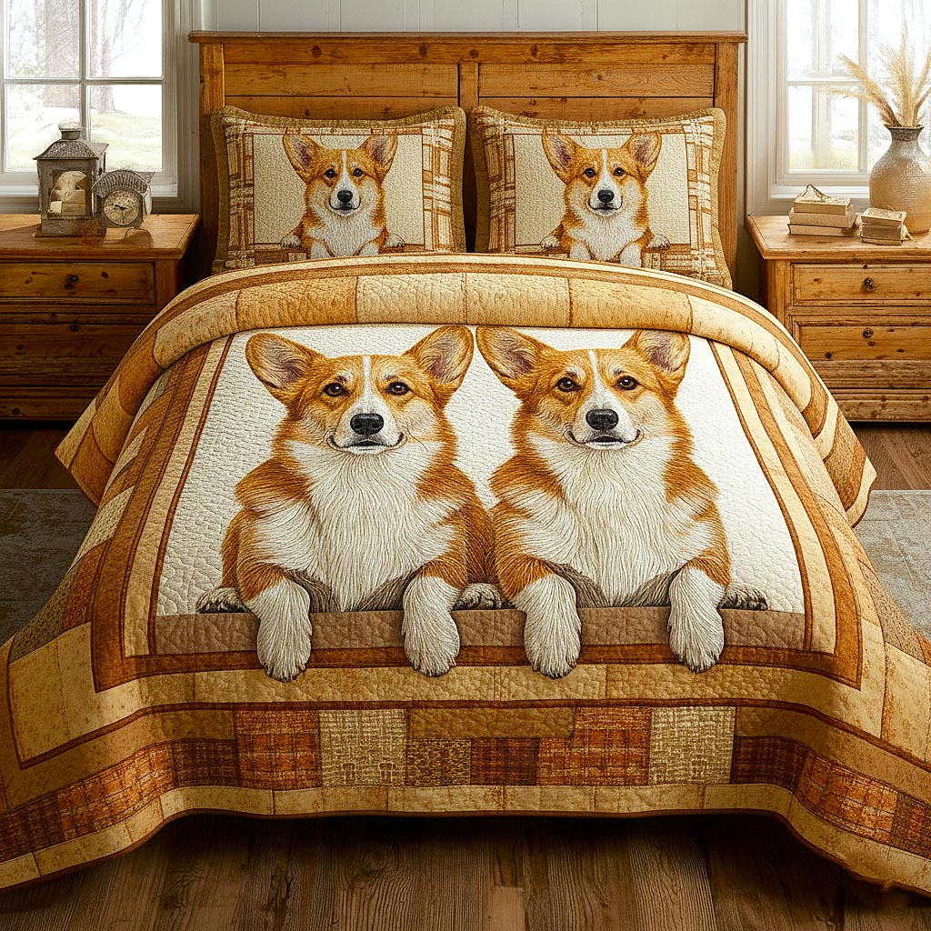 Cozy Paws Quilted Bedding Set Boho Bedroom Ideas Best Presents For Dog Lovers