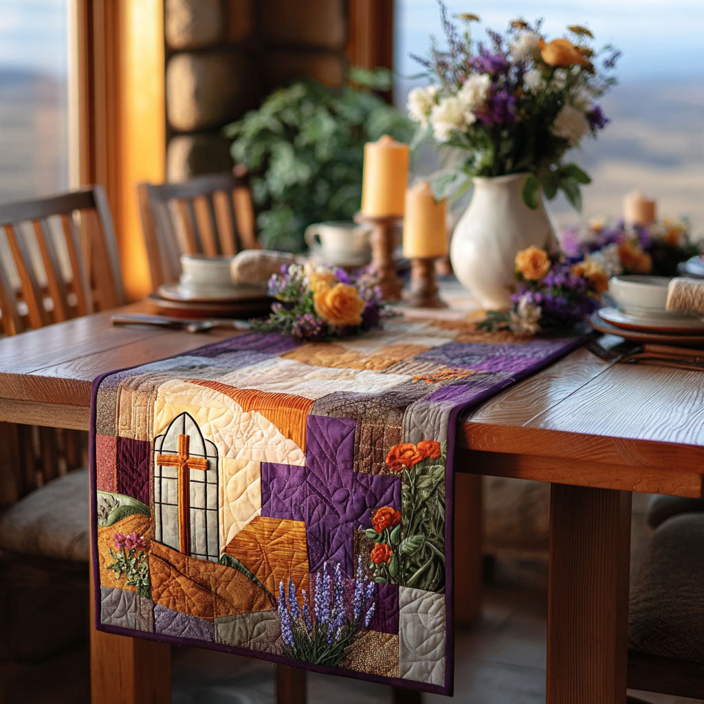 Cross of Hope and Love Quilted Table Runner Christmas Holiday Table Runners Good Christian Gifts