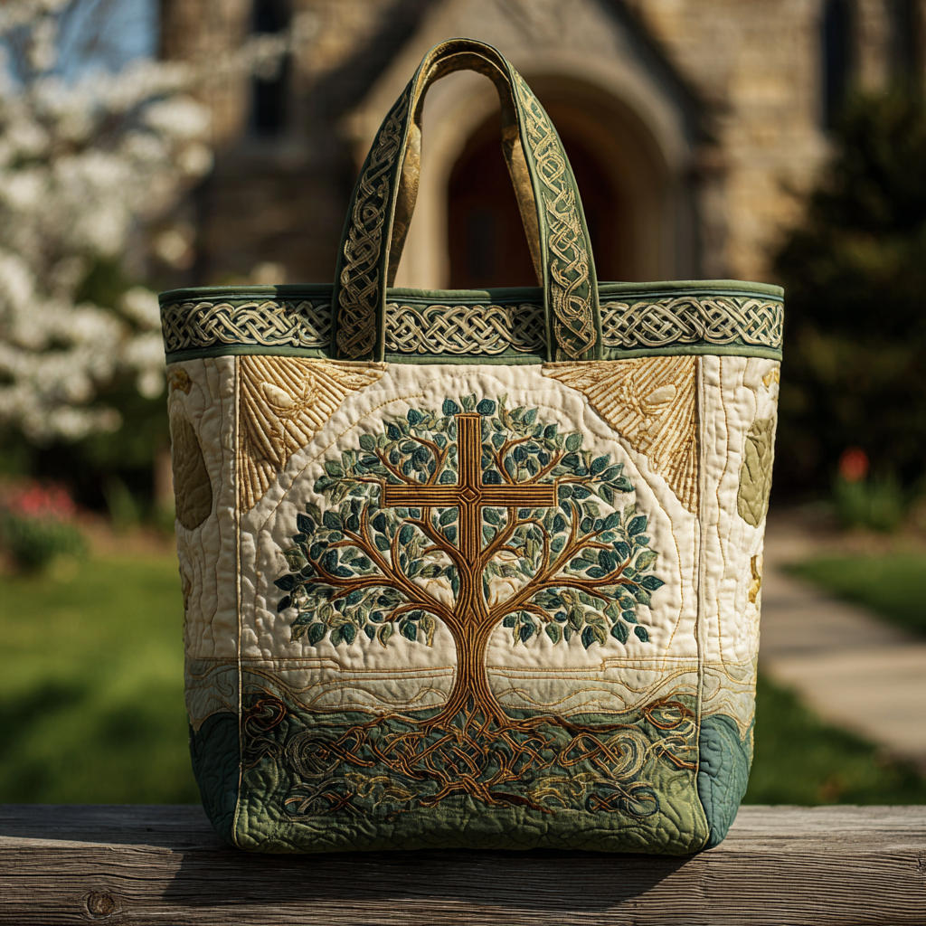 CrossCore Quilted Tote Bag Trendy Tote Jesus Christmas Gifts