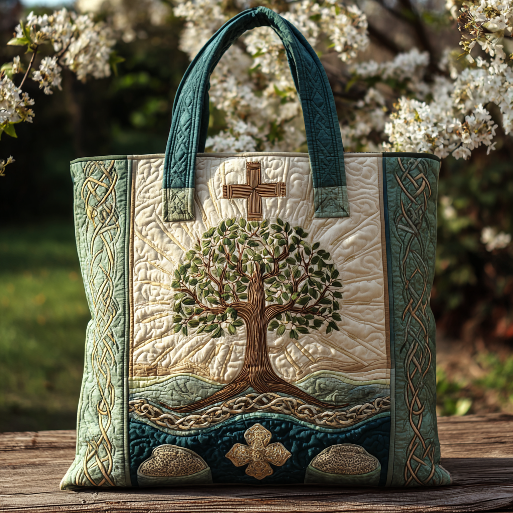 Crossroads of Light Quilted Tote Bag High Quality Totes Jesus Gifts For Christmas