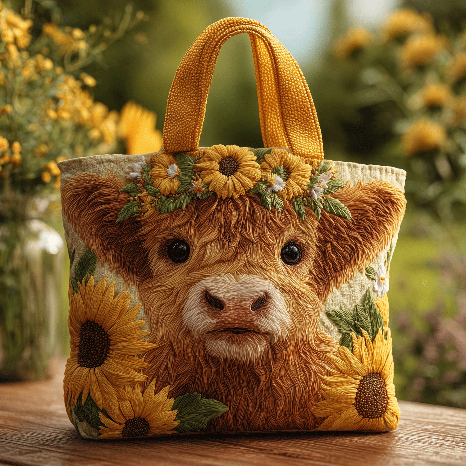 Cute Highland Cow Quilted Tote Bag Good Shoulder Bags Highland Cow Gifts For Her