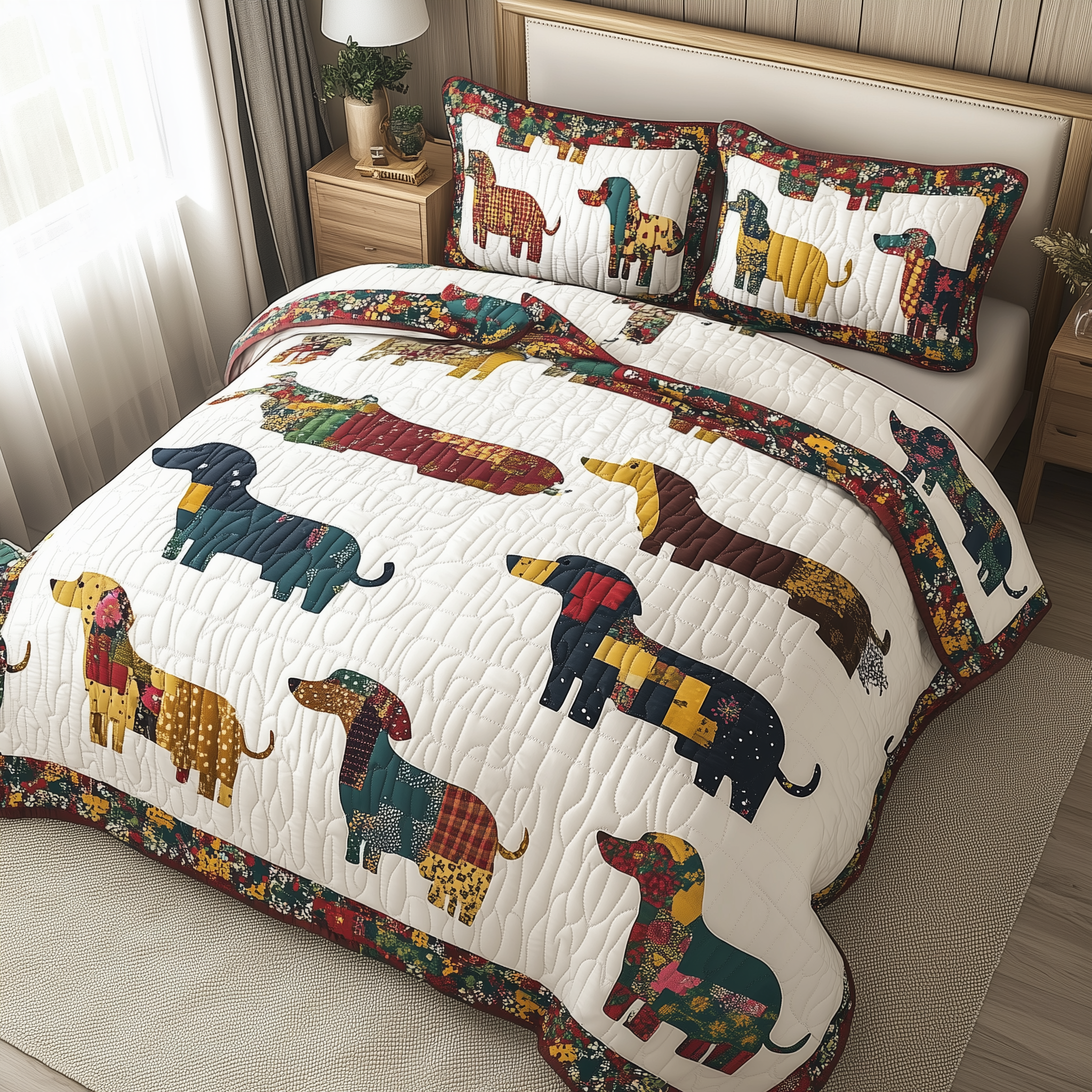Dachshund Quilted Bedding Set Best King Bedding Sets Dachshund Gifts For Her Him