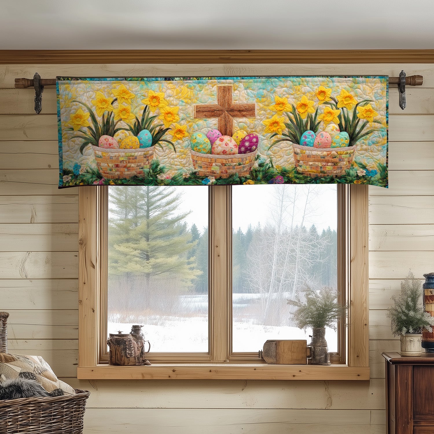 Daffodil Easter Celebration Quilted Valance Entryway Rug Ideas Modern Easter Decor