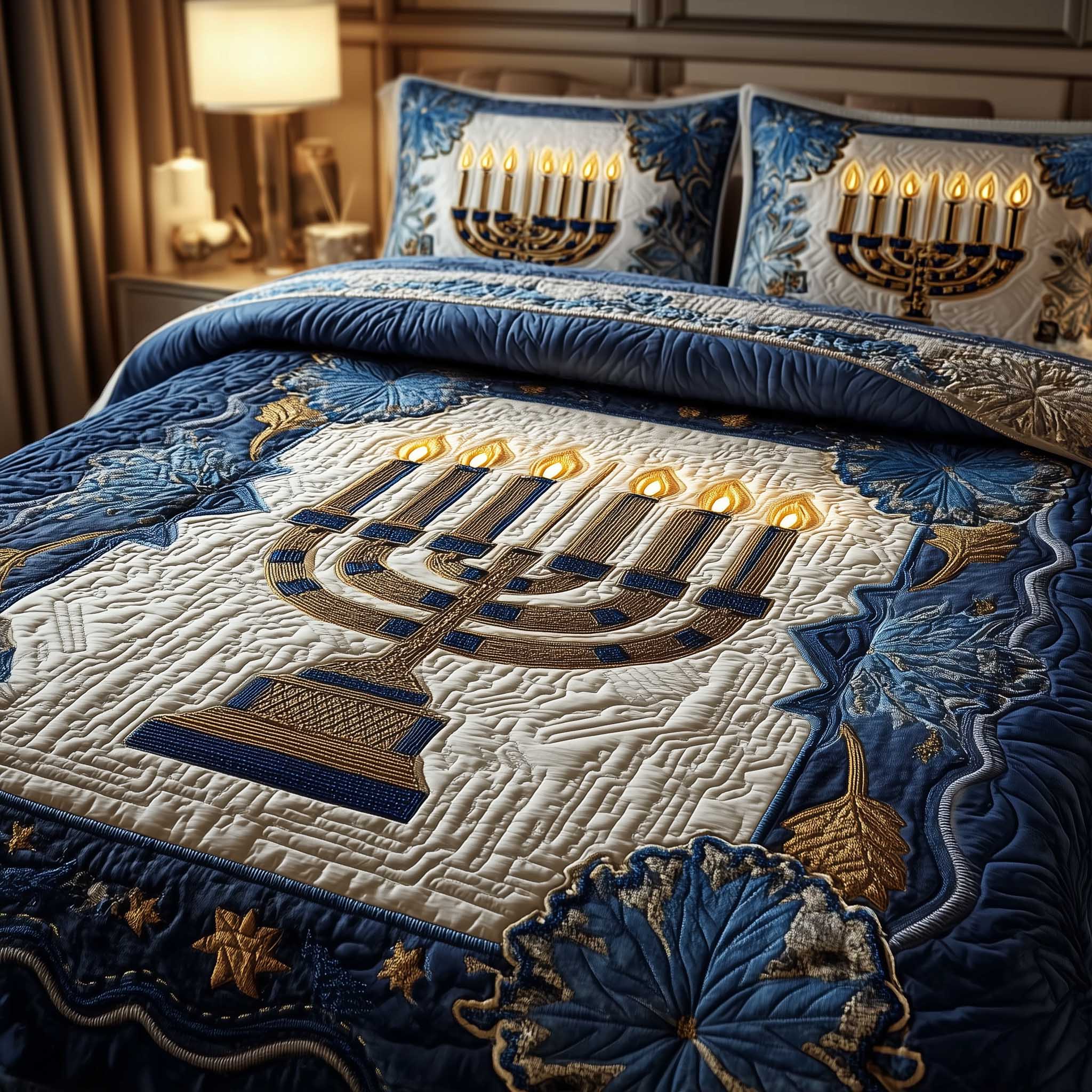 David Emblem Quilted Bedding Set Bedroom Decor Ideas Hanukkah Gift Ideas