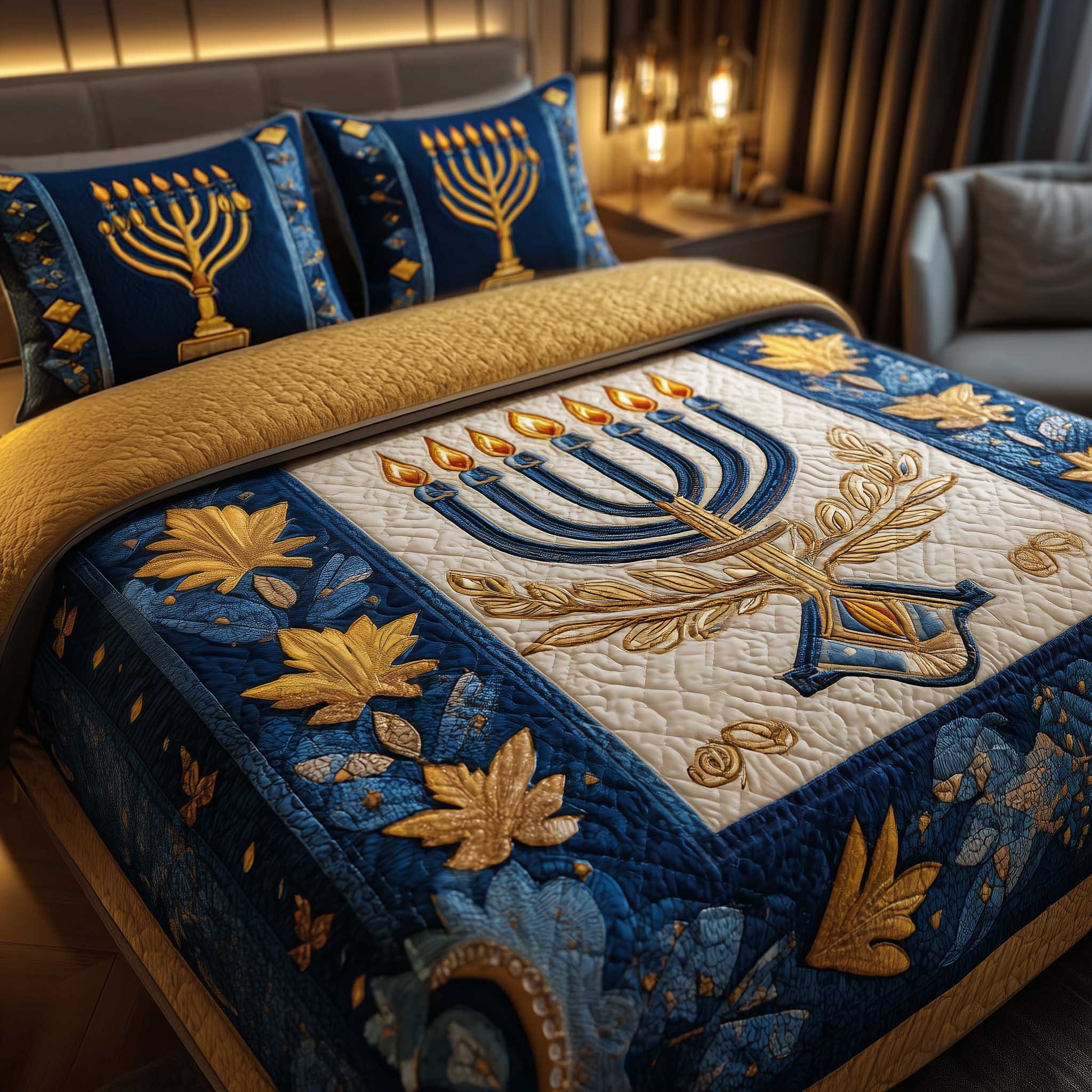 David Emblem Quilted Bedding Set Bedroom Decorations Best Jewish Gifts